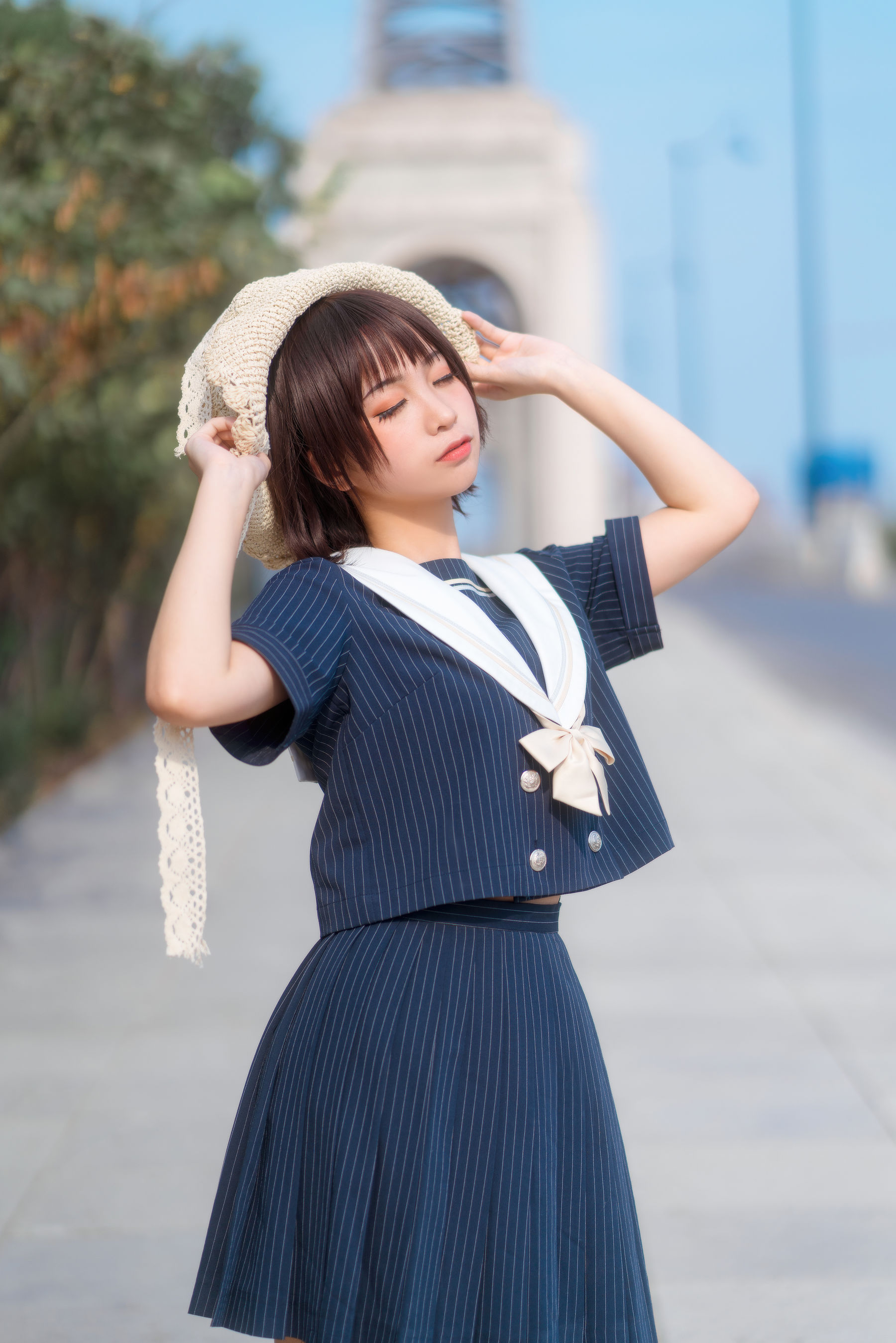 [喵糖映画] JKL.024  桜桃喵  深蓝JK制服