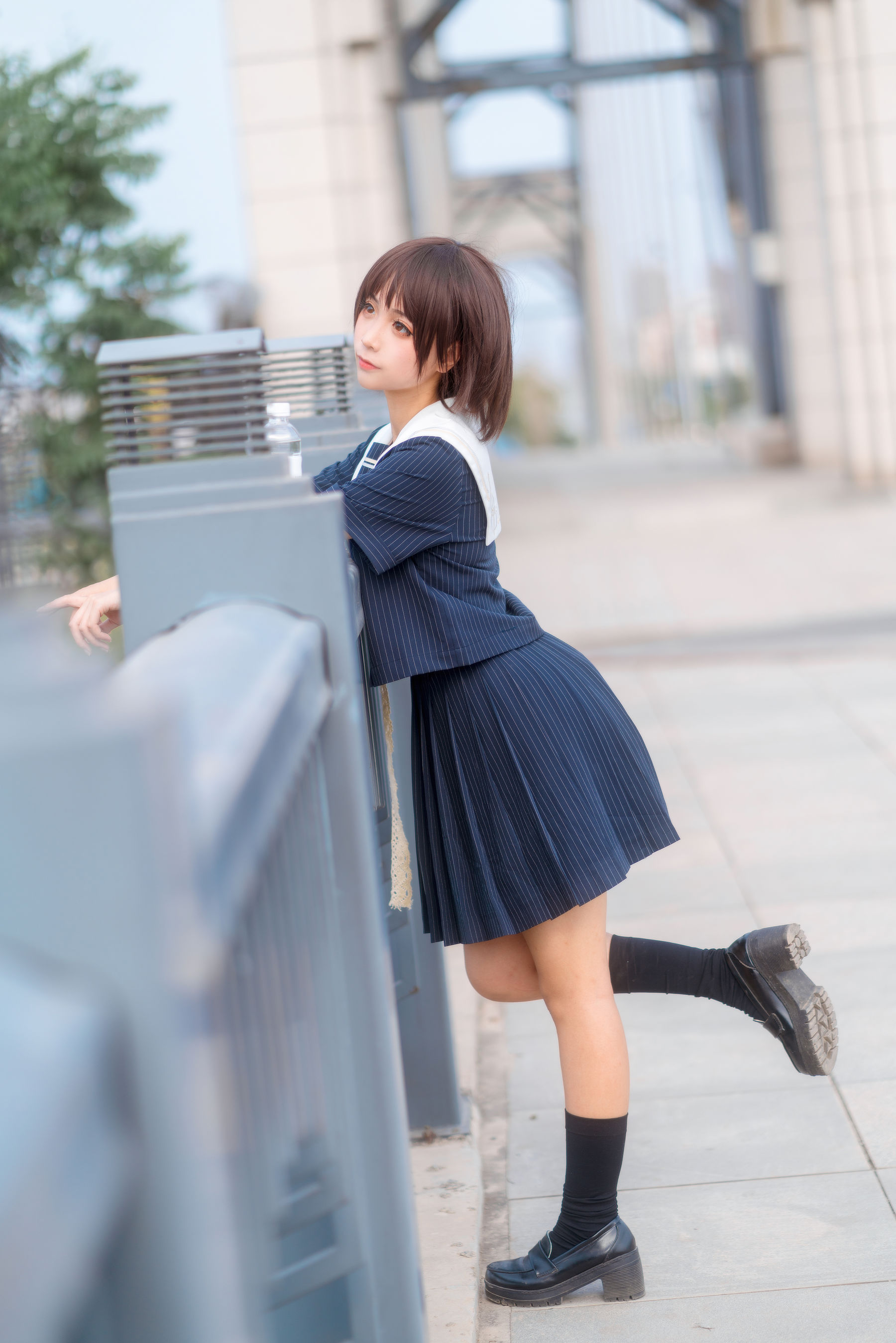 [喵糖映画] JKL.024  桜桃喵  深蓝JK制服