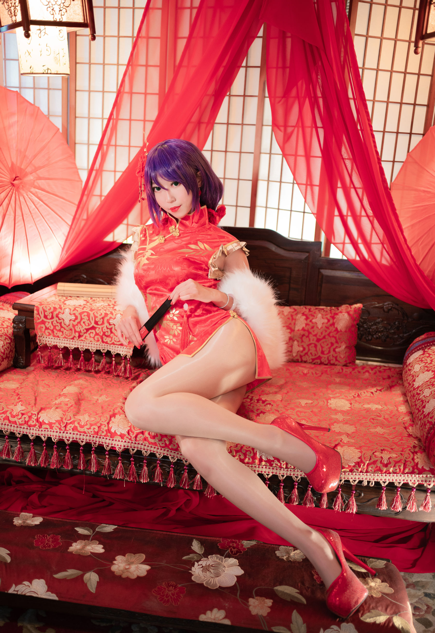 [Cosplay写真] 动漫博主Money冷冷 - 高雄红旗袍