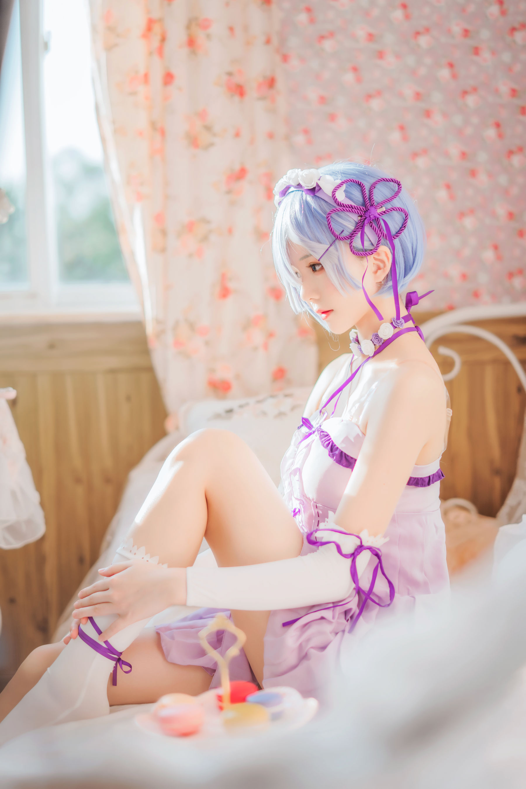 [Cosplay写真] 动漫博主蠢沫沫 - 蕾姆小睡裙