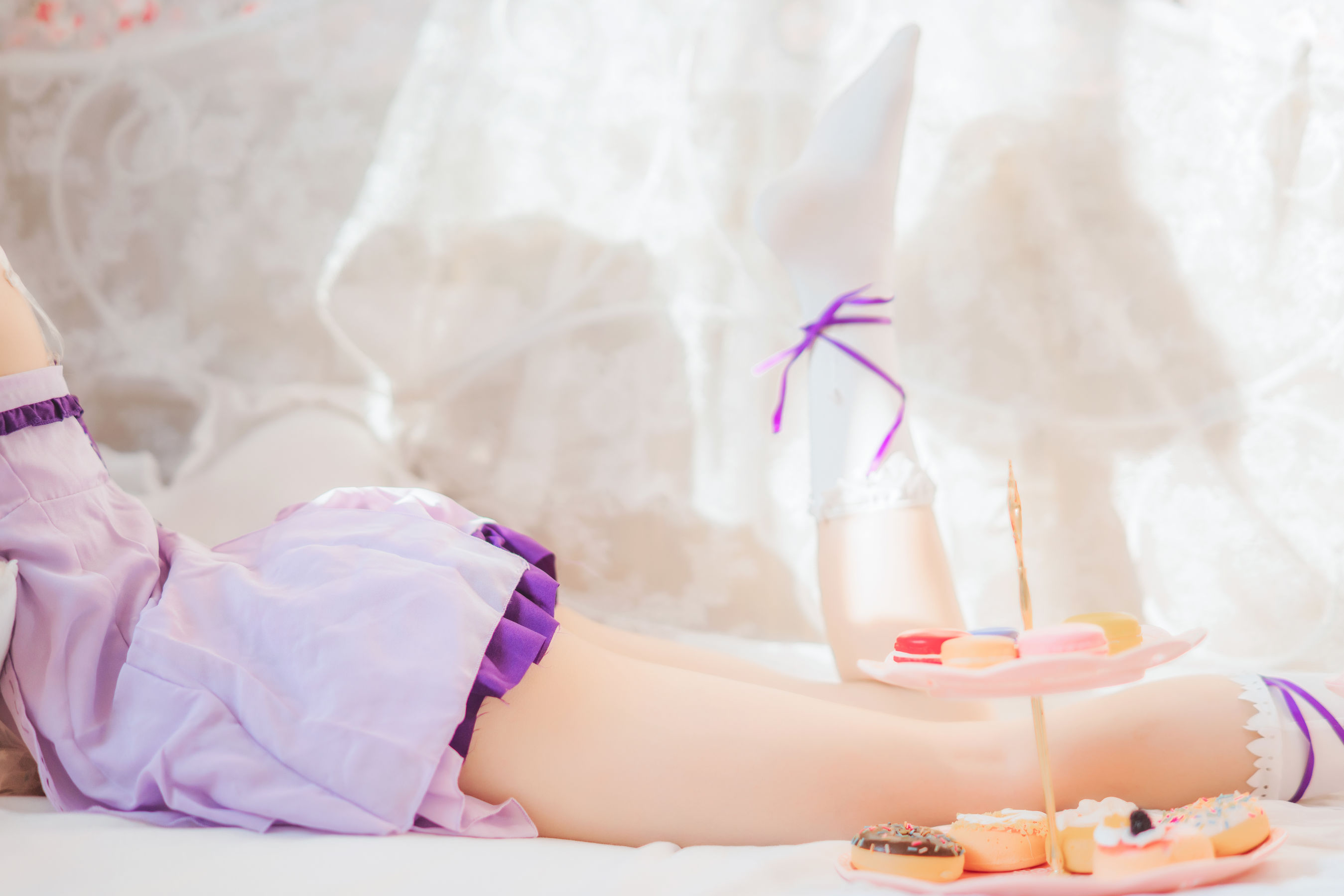 [Cosplay写真] 动漫博主蠢沫沫 - 蕾姆小睡裙