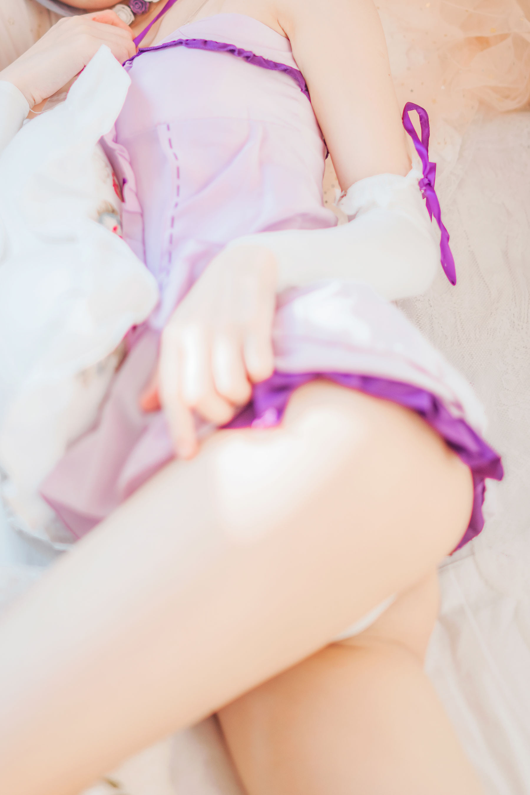 [Cosplay写真] 动漫博主蠢沫沫 - 蕾姆小睡裙