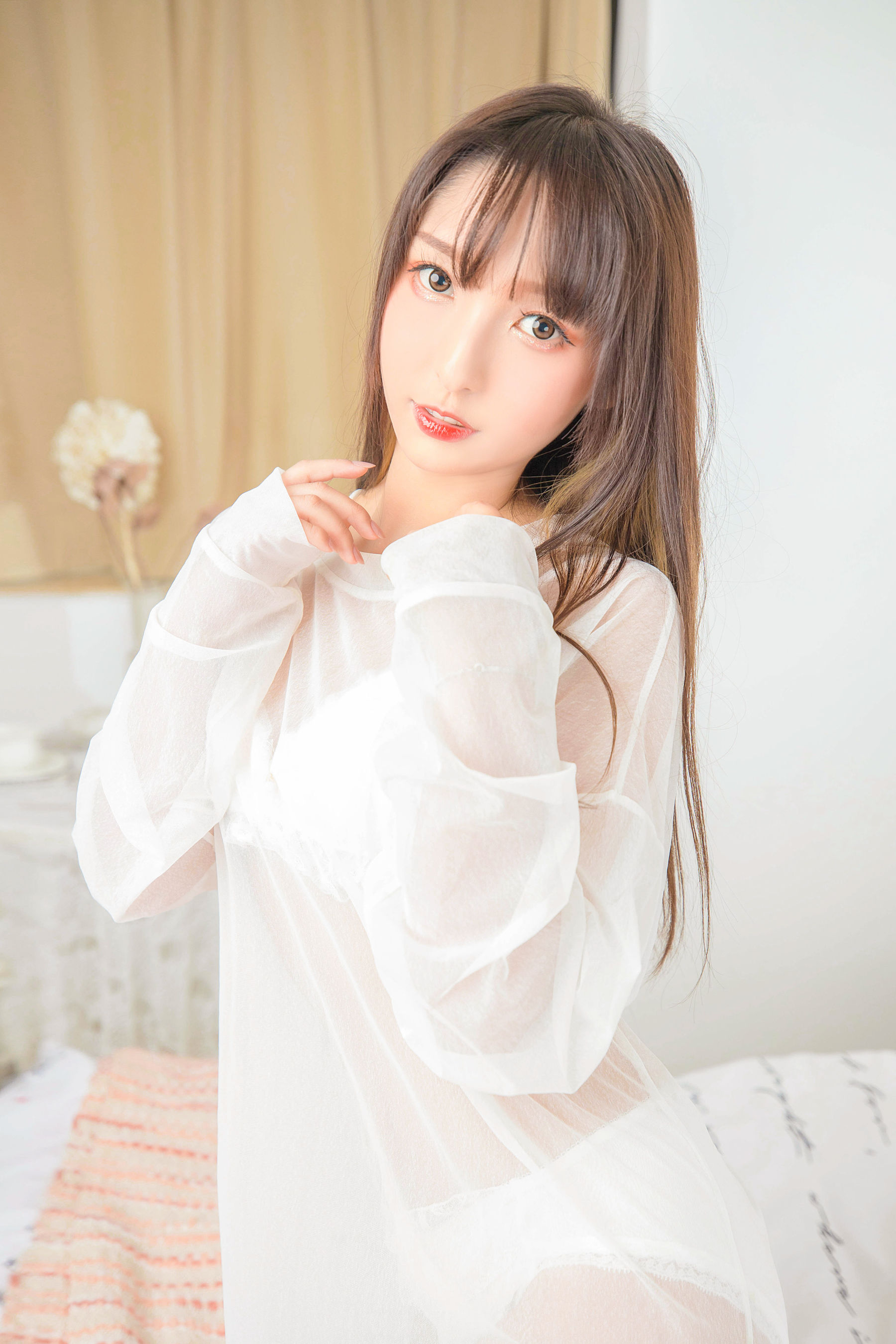 [Cosplay写真] 萝莉神楽坂真冬之おかえり - 白丝猫脚