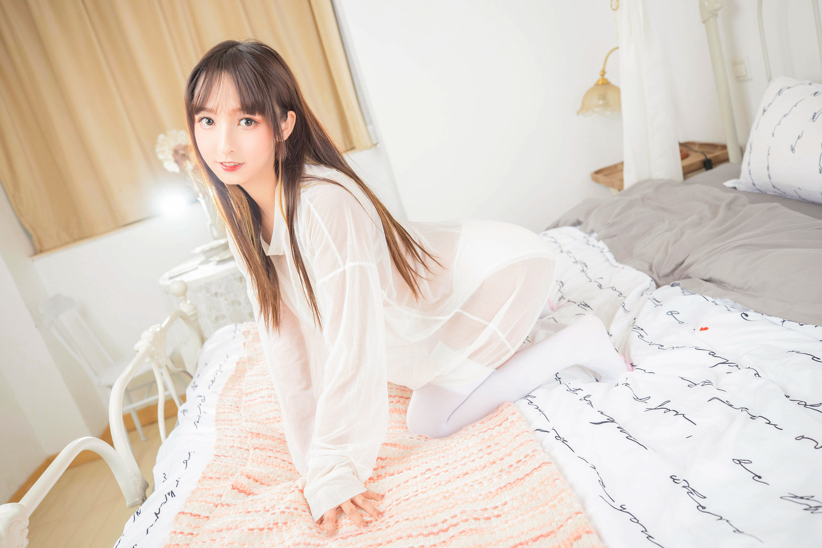 [Cosplay写真] 萝莉神楽坂真冬之おかえり - 白丝猫脚