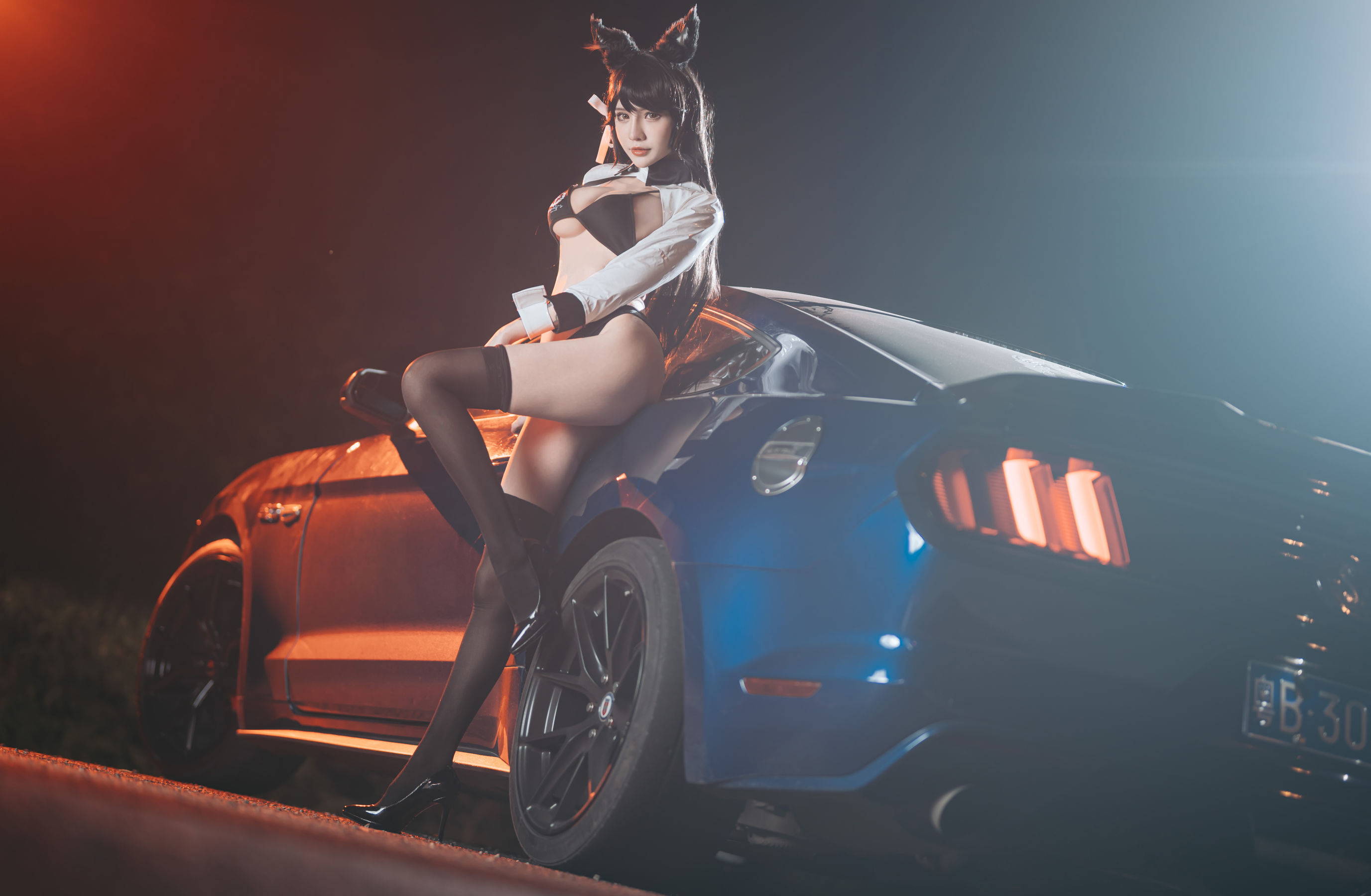 [Cosplay写真] 动漫博主一只冉呐 - 爱宕赛车
