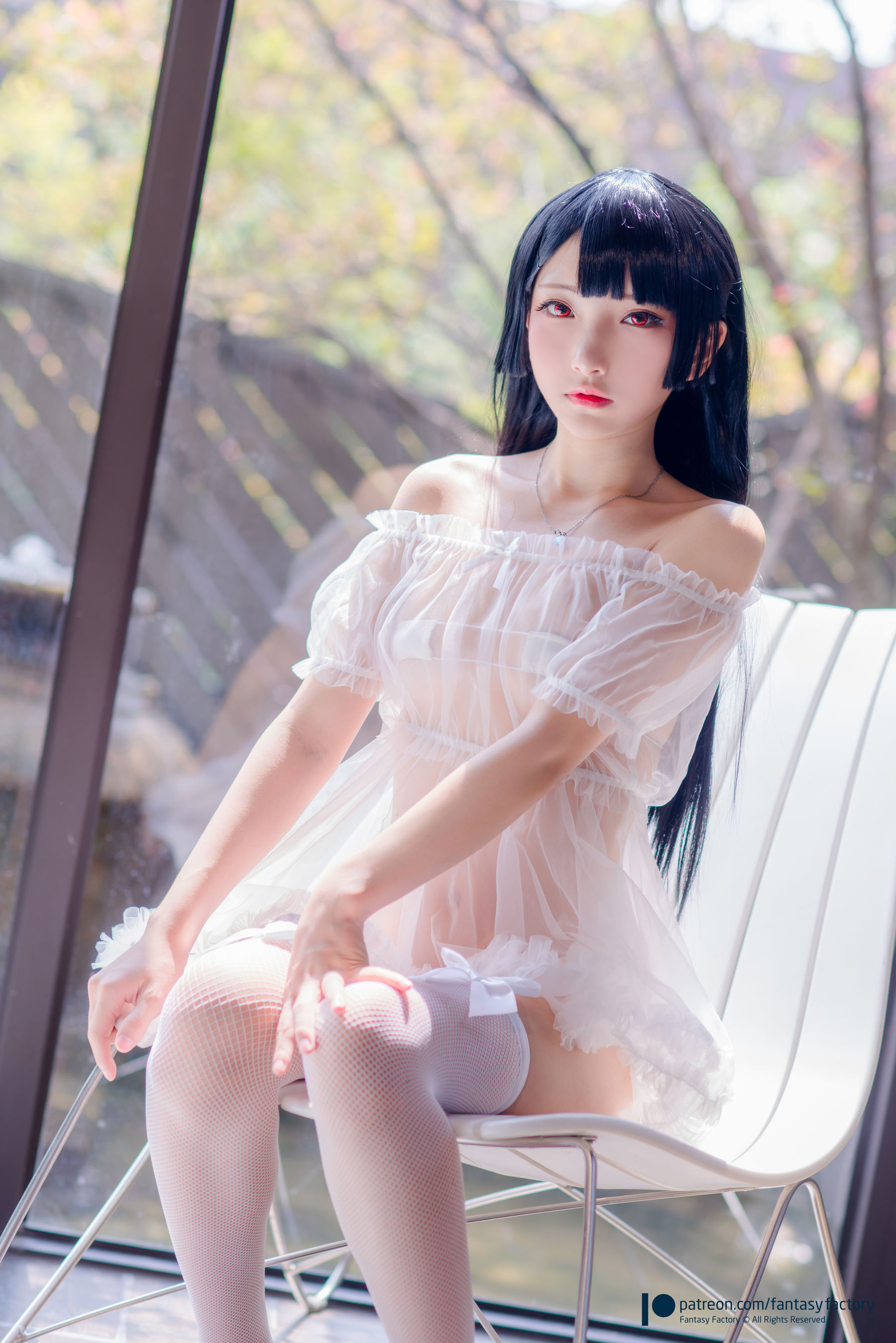 [Cosplay写真] 小丁 《Fantasy Factory》 - 2019.11 黑白 薄纱 网袜