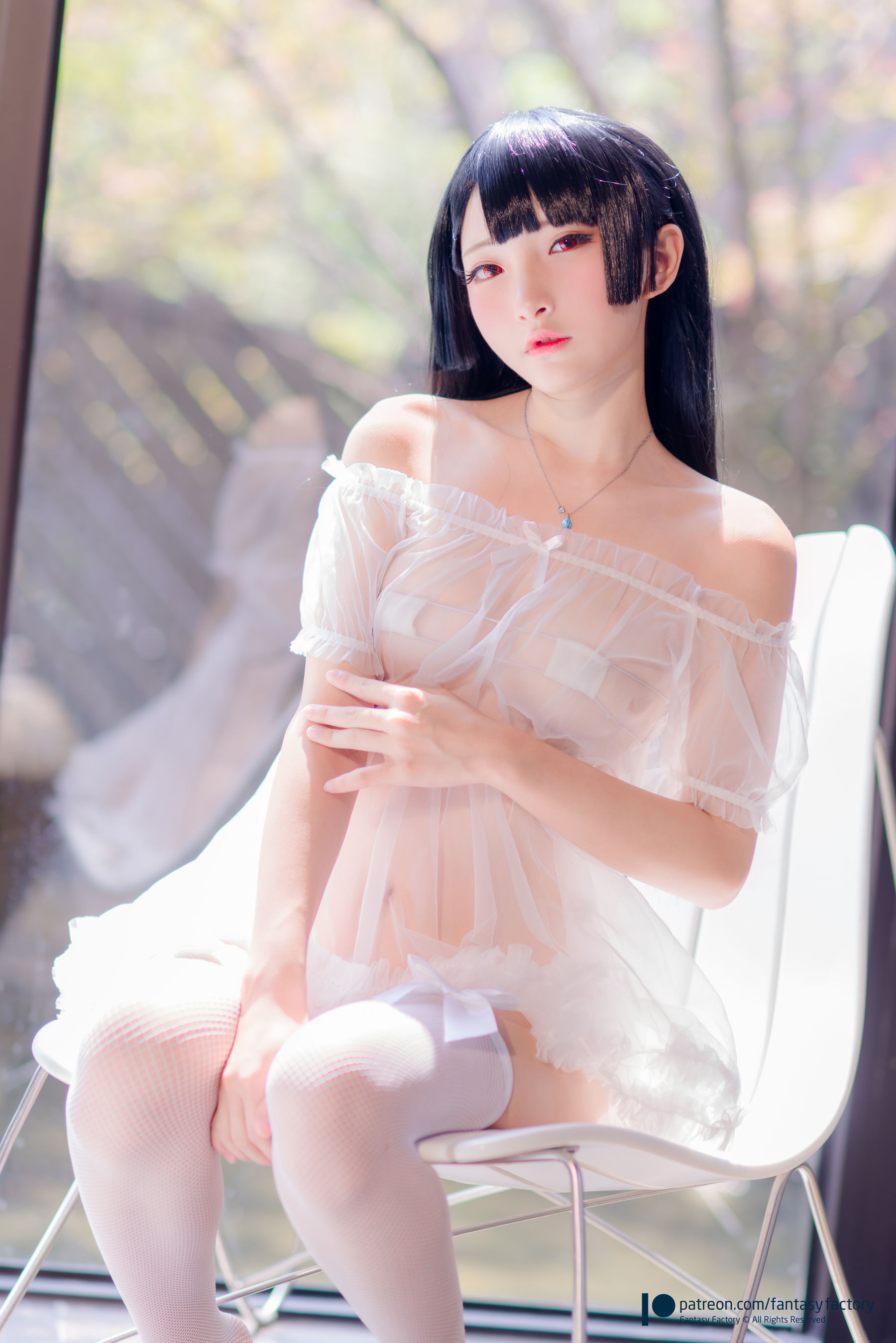 [Cosplay写真] 小丁 《Fantasy Factory》 - 2019.11 黑白 薄纱 网袜