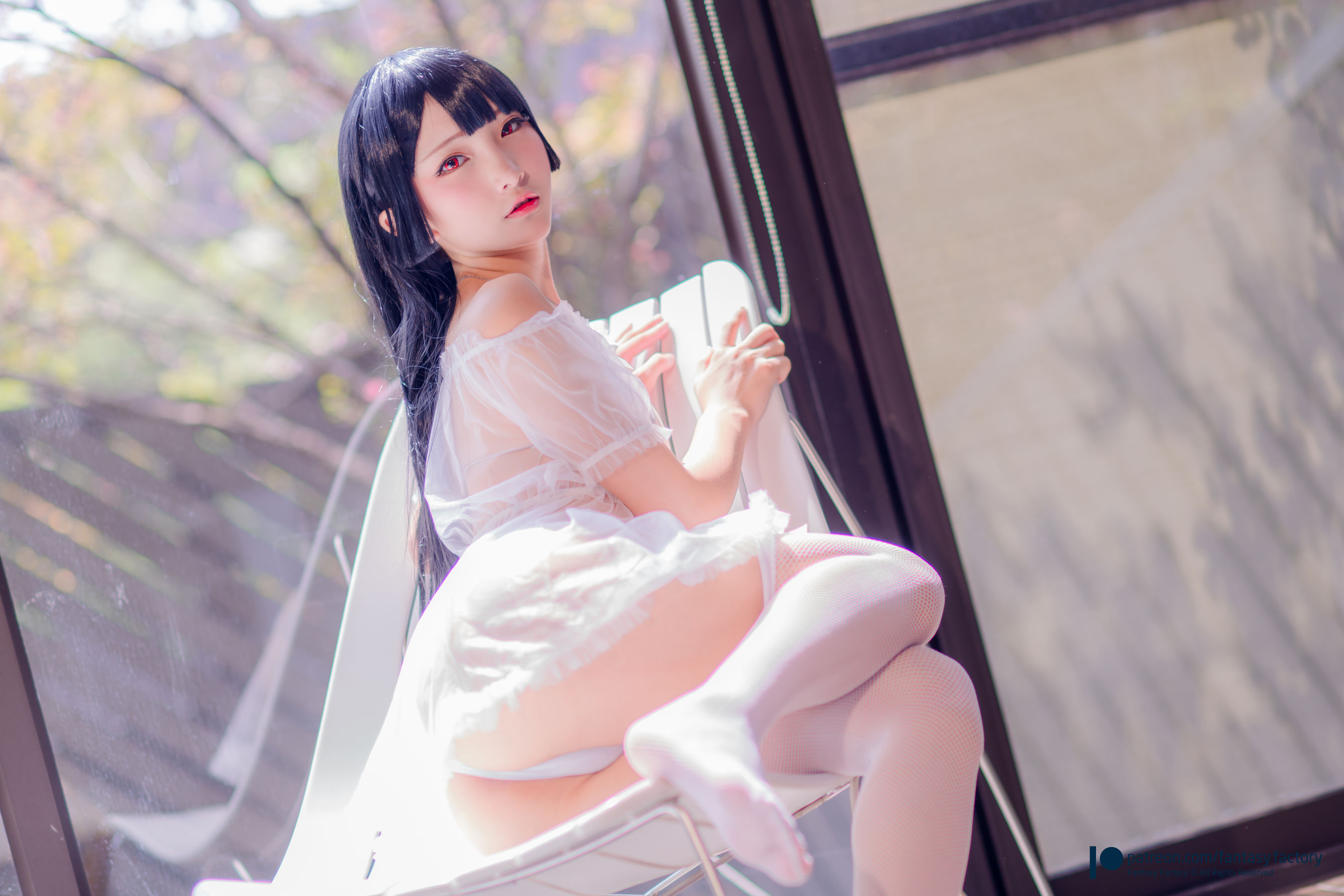 [Cosplay写真] 小丁 《Fantasy Factory》 - 2019.11 黑白 薄纱 网袜