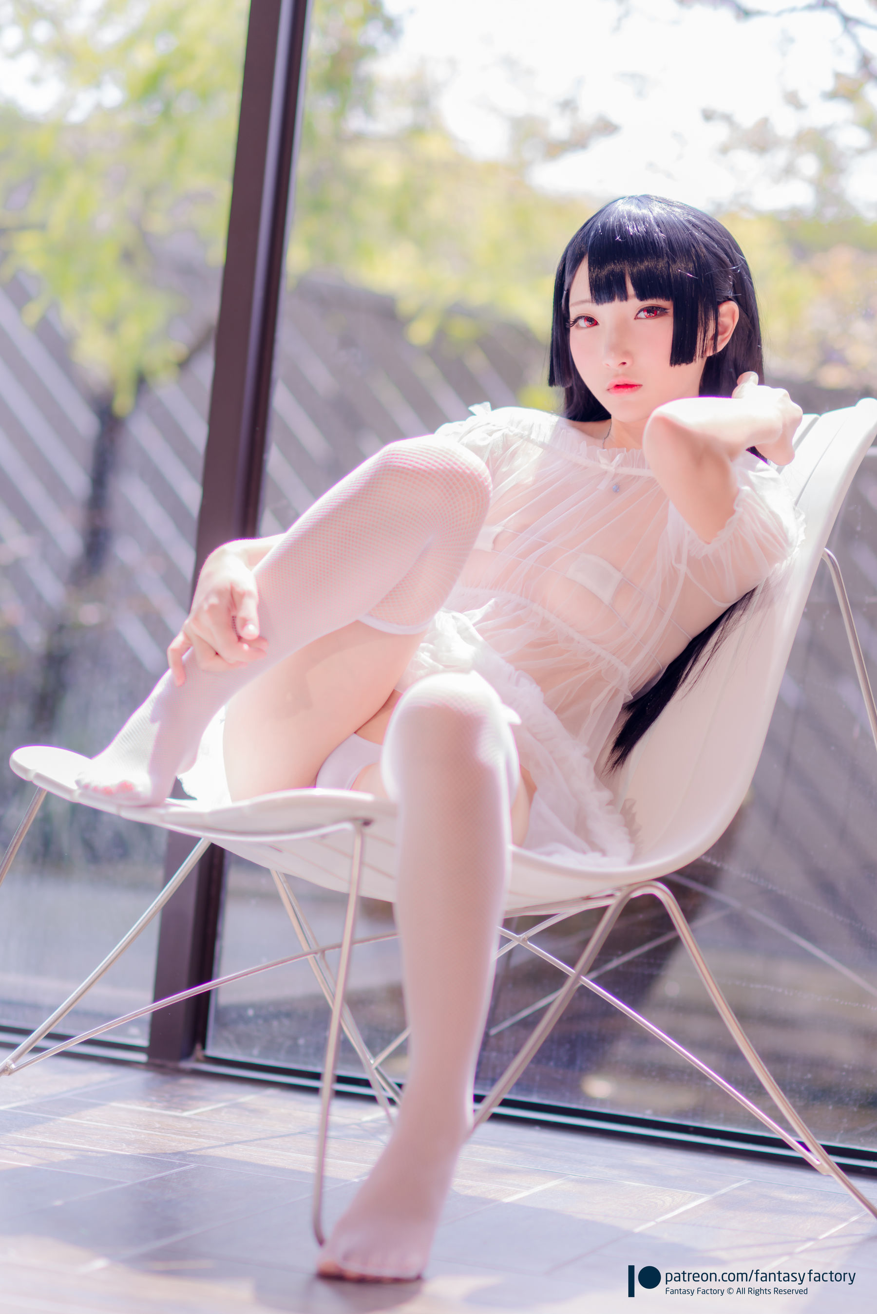[Cosplay写真] 小丁 《Fantasy Factory》 - 2019.11 黑白 薄纱 网袜