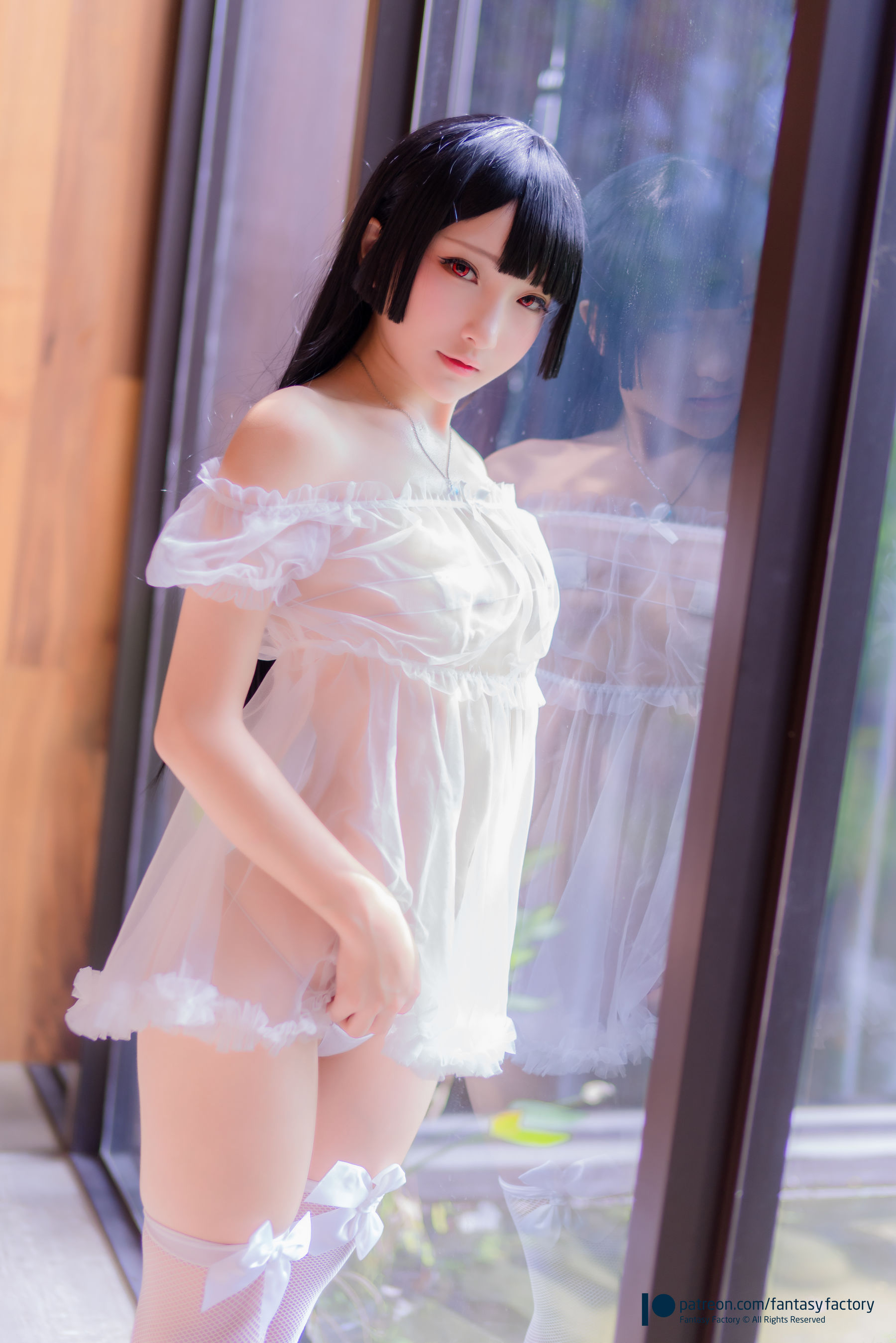 [Cosplay写真] 小丁 《Fantasy Factory》 - 2019.11 黑白 薄纱 网袜