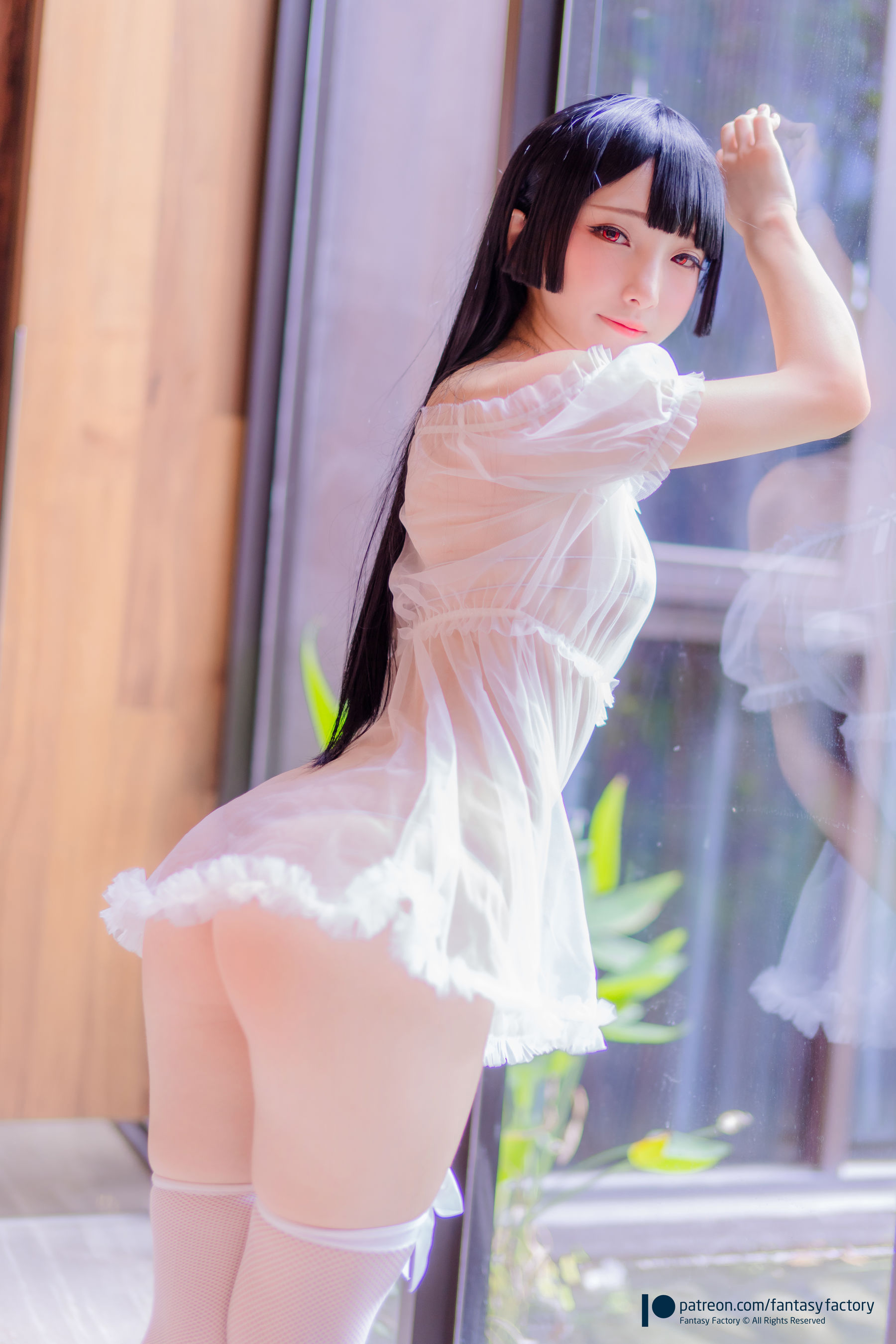 [Cosplay写真] 小丁 《Fantasy Factory》 - 2019.11 黑白 薄纱 网袜