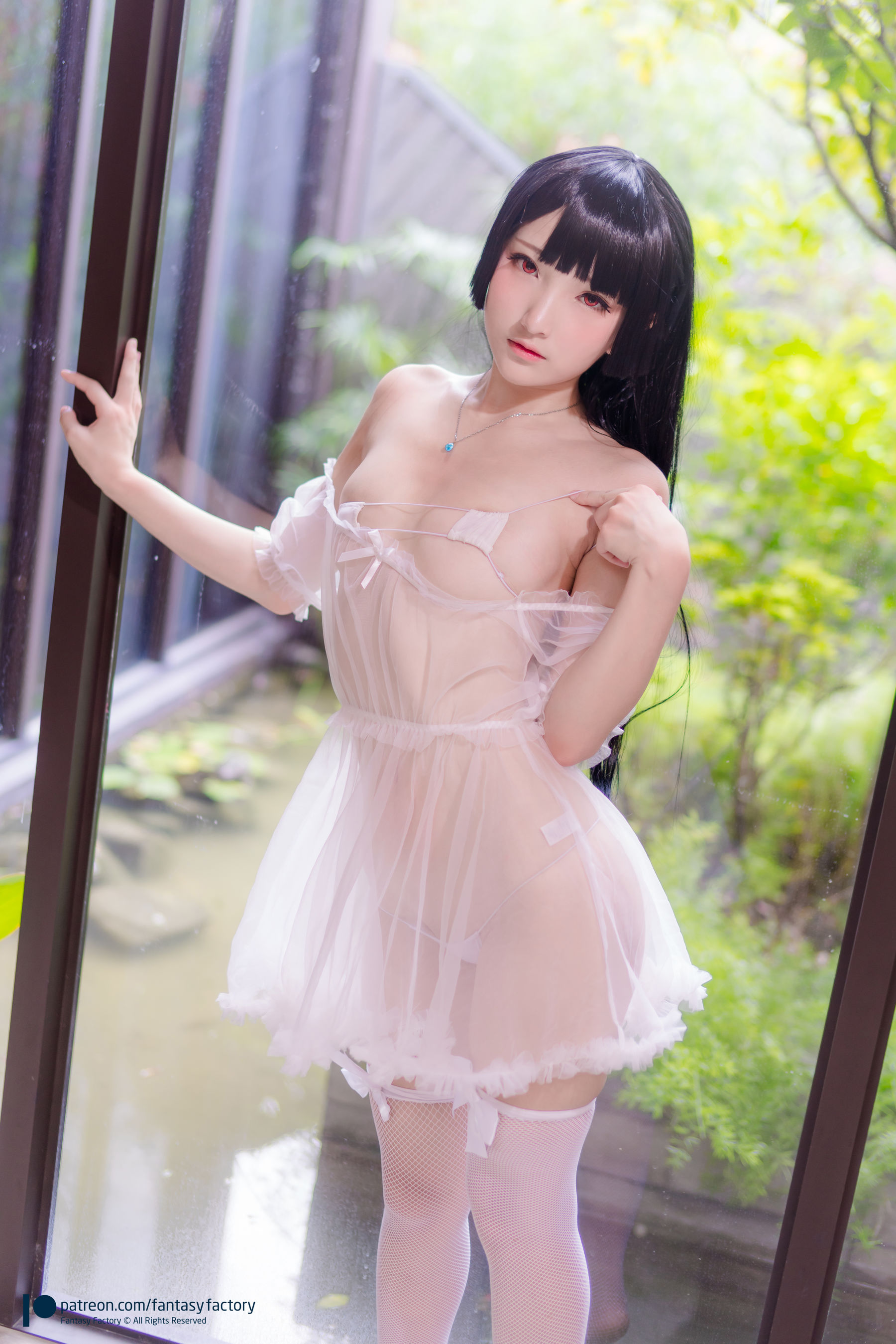[Cosplay写真] 小丁 《Fantasy Factory》 - 2019.11 黑白 薄纱 网袜
