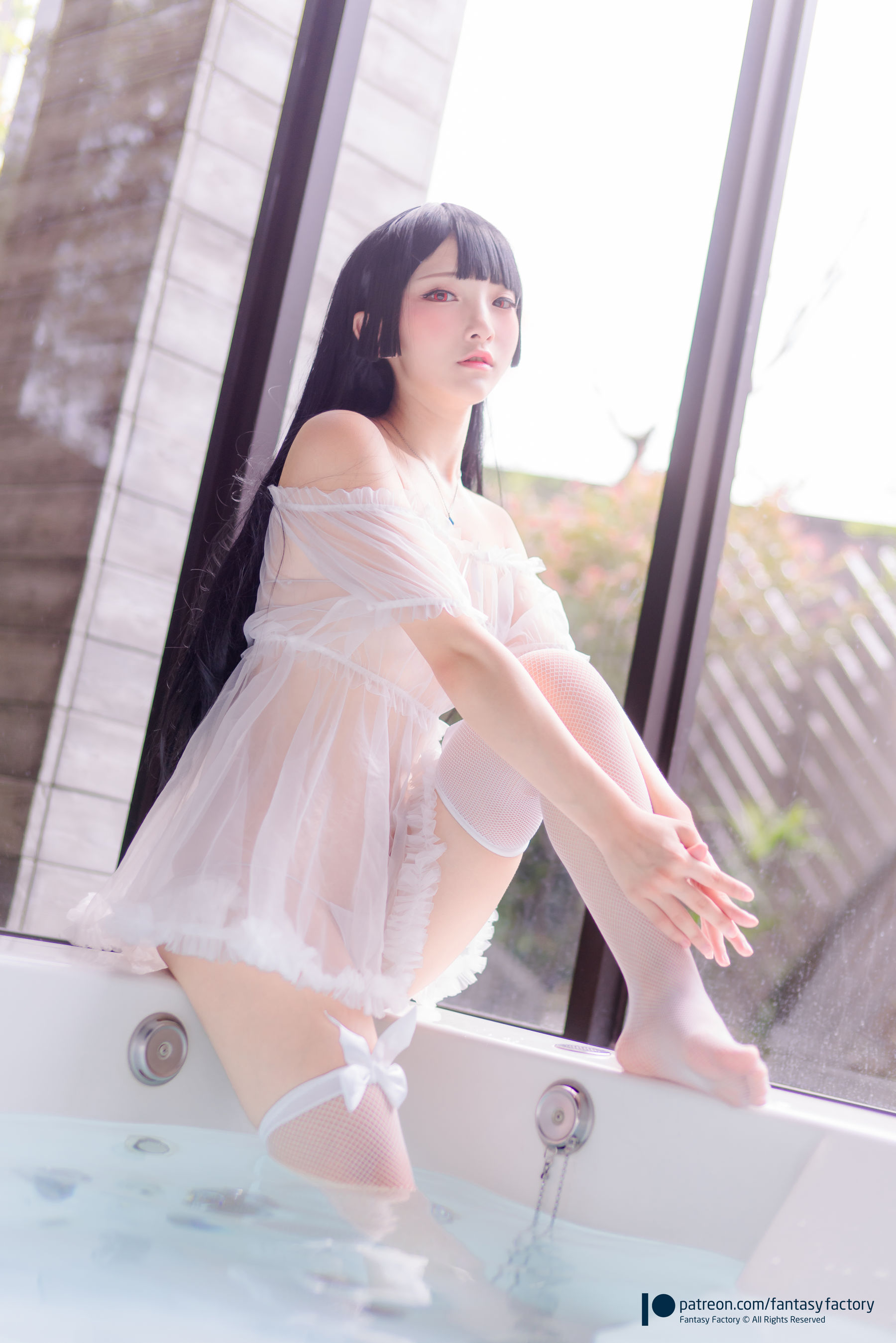 [Cosplay写真] 小丁 《Fantasy Factory》 - 2019.11 黑白 薄纱 网袜