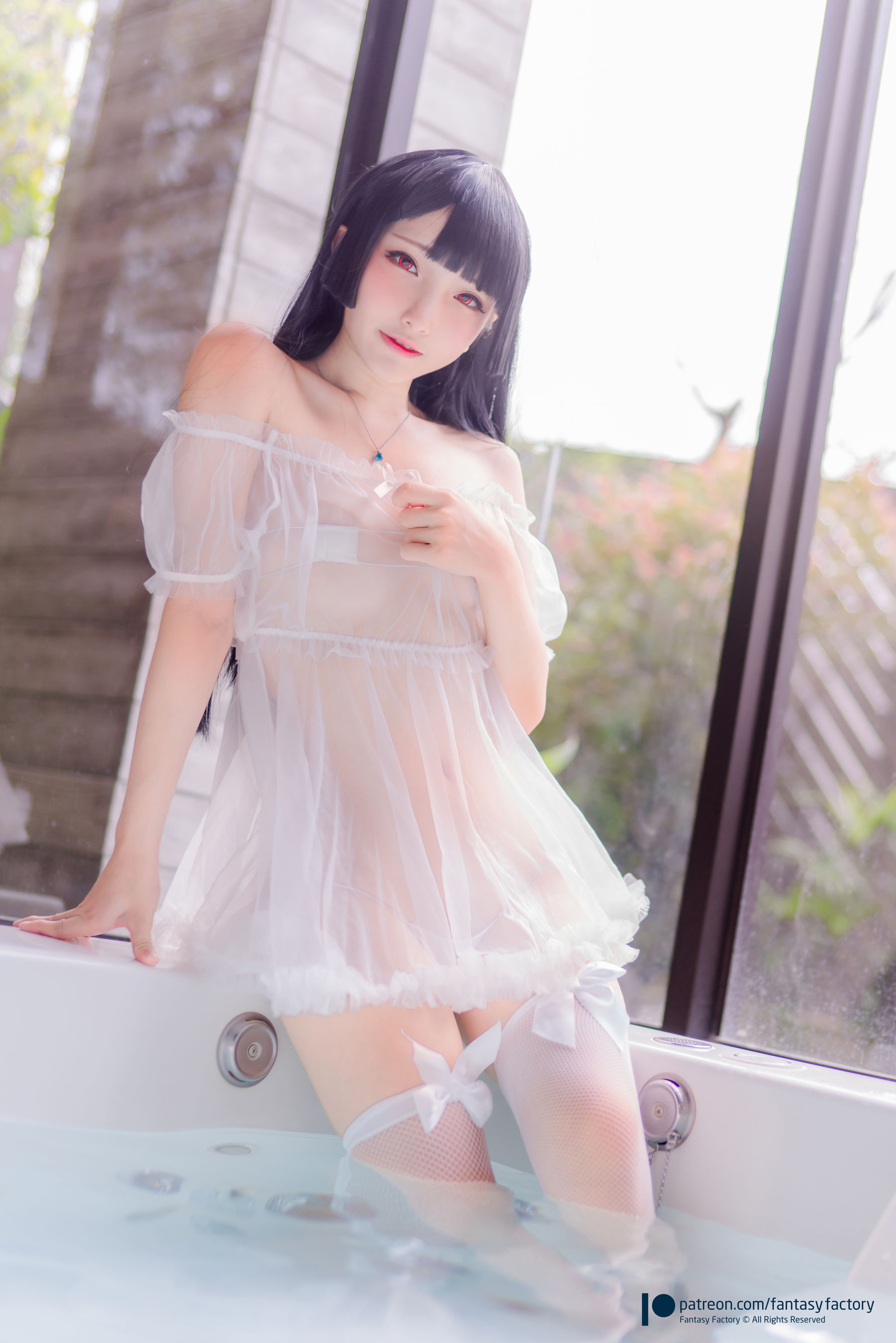 [Cosplay写真] 小丁 《Fantasy Factory》 - 2019.11 黑白 薄纱 网袜