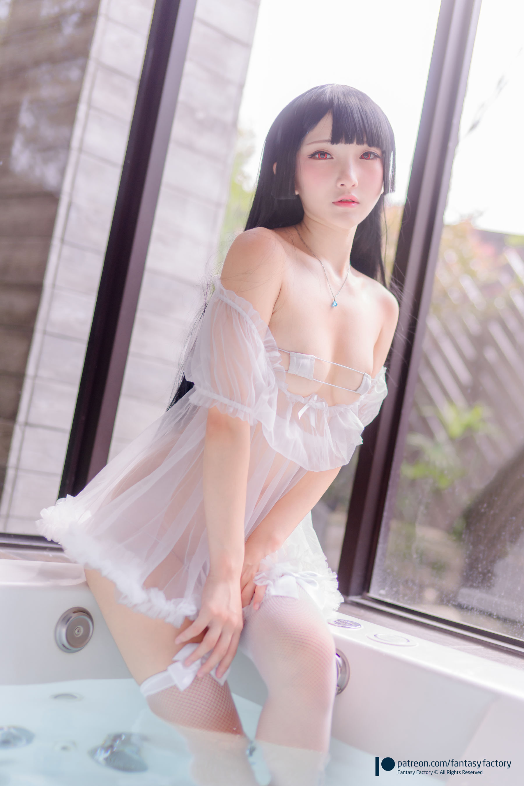 [Cosplay写真] 小丁 《Fantasy Factory》 - 2019.11 黑白 薄纱 网袜