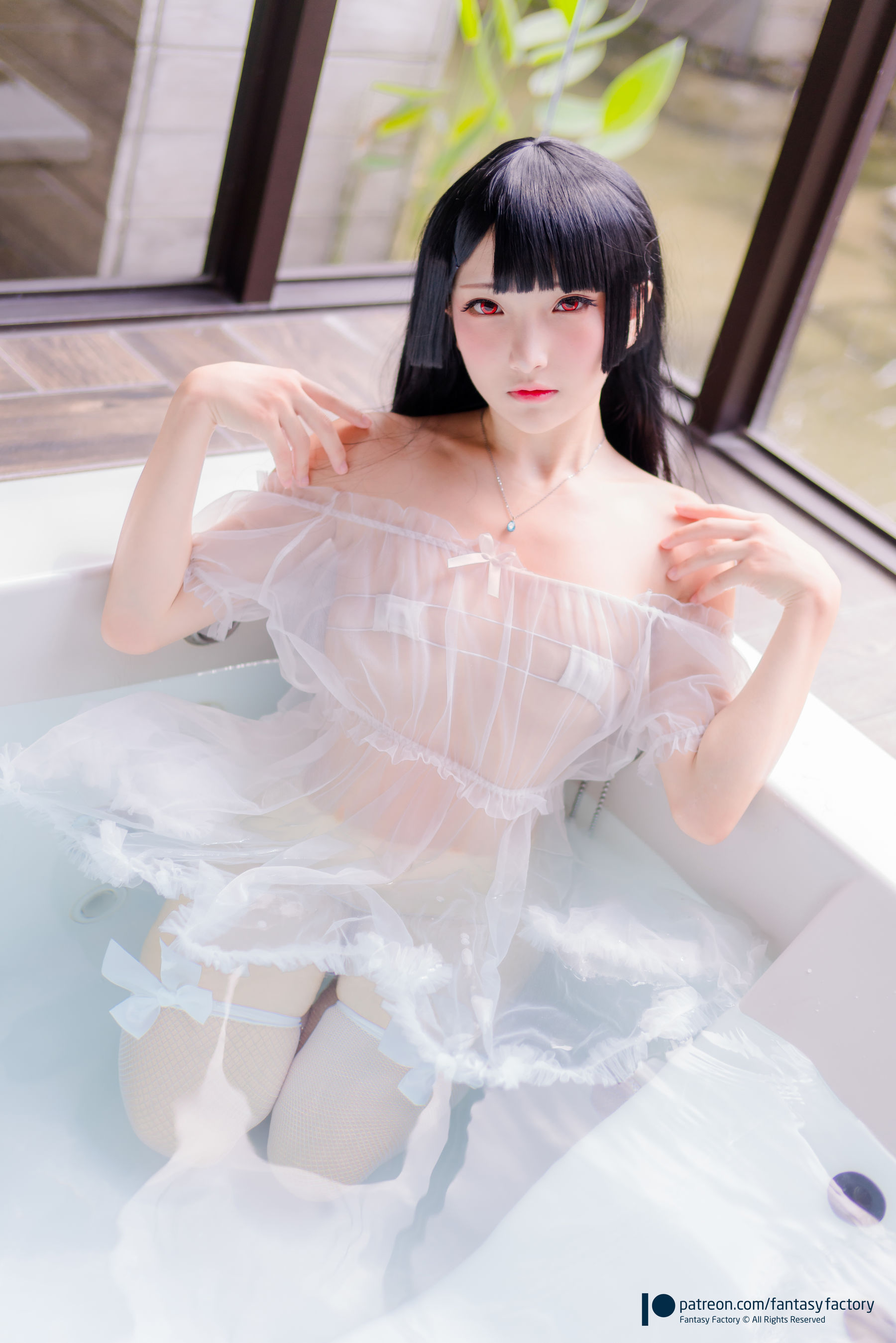 [Cosplay写真] 小丁 《Fantasy Factory》 - 2019.11 黑白 薄纱 网袜