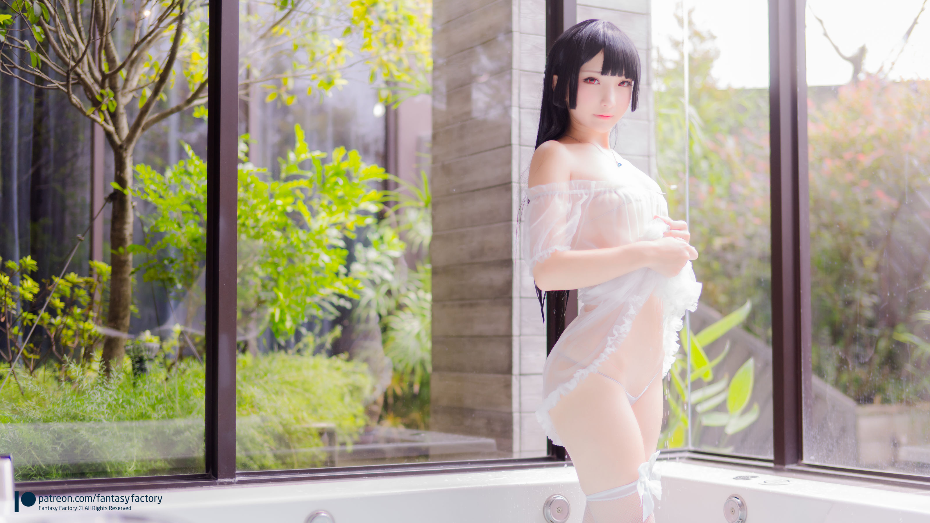 [Cosplay写真] 小丁 《Fantasy Factory》 - 2019.11 黑白 薄纱 网袜