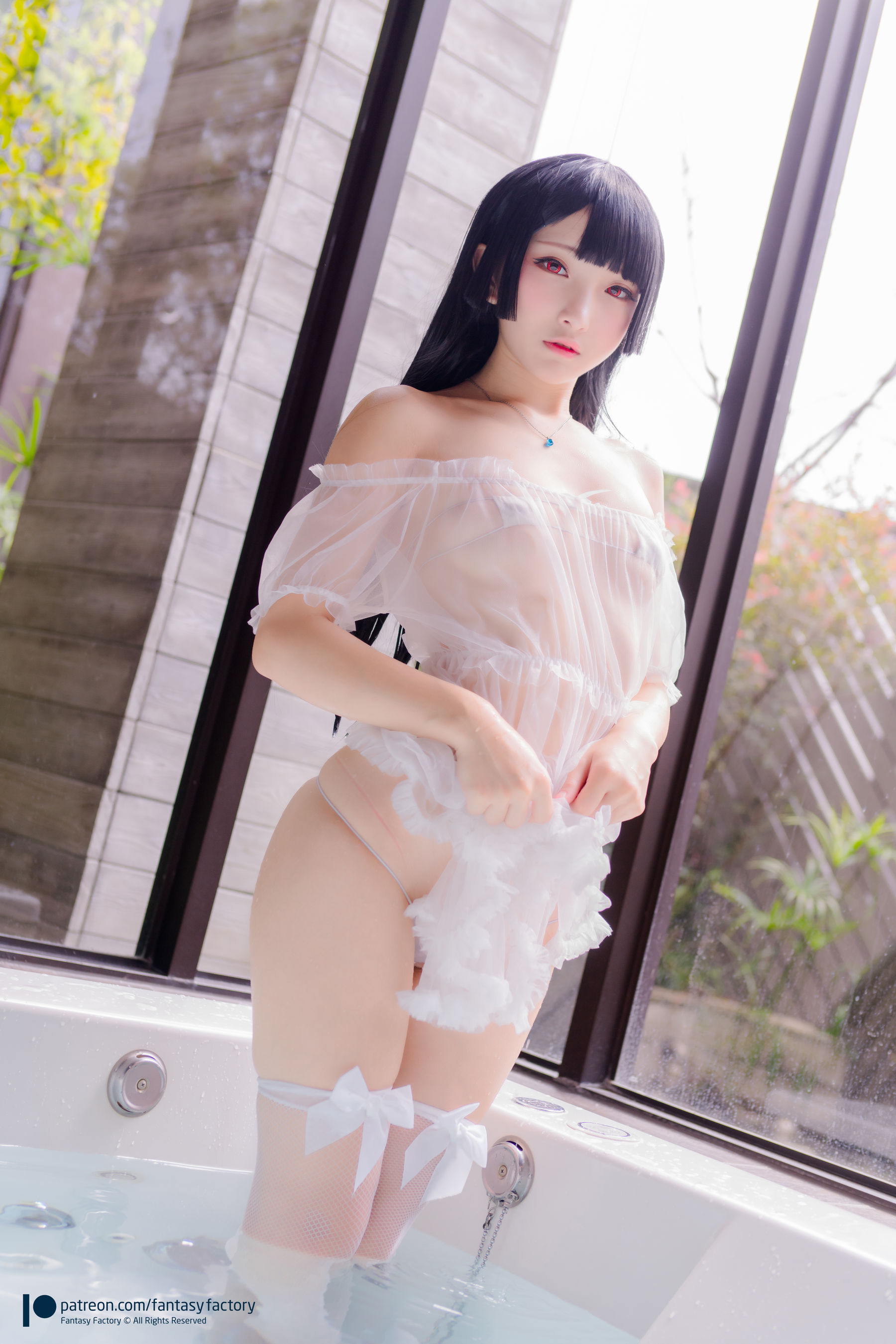 [Cosplay写真] 小丁 《Fantasy Factory》 - 2019.11 黑白 薄纱 网袜