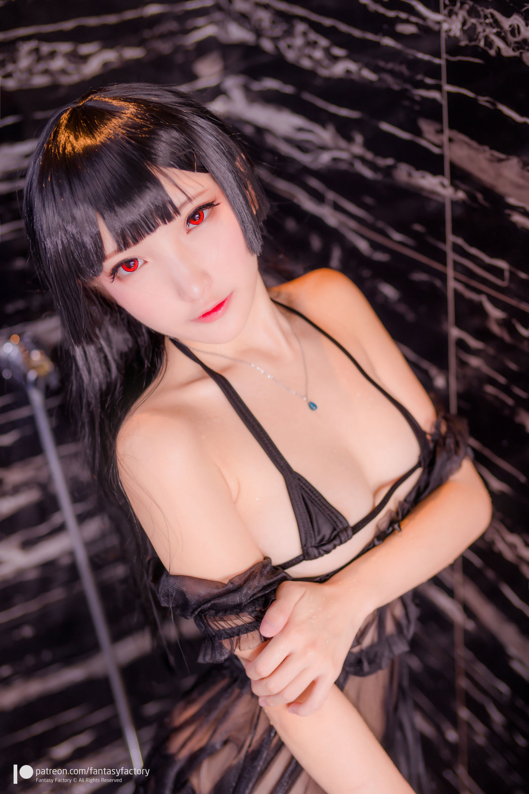 [Cosplay写真] 小丁 《Fantasy Factory》 - 2019.11 黑白 薄纱 网袜