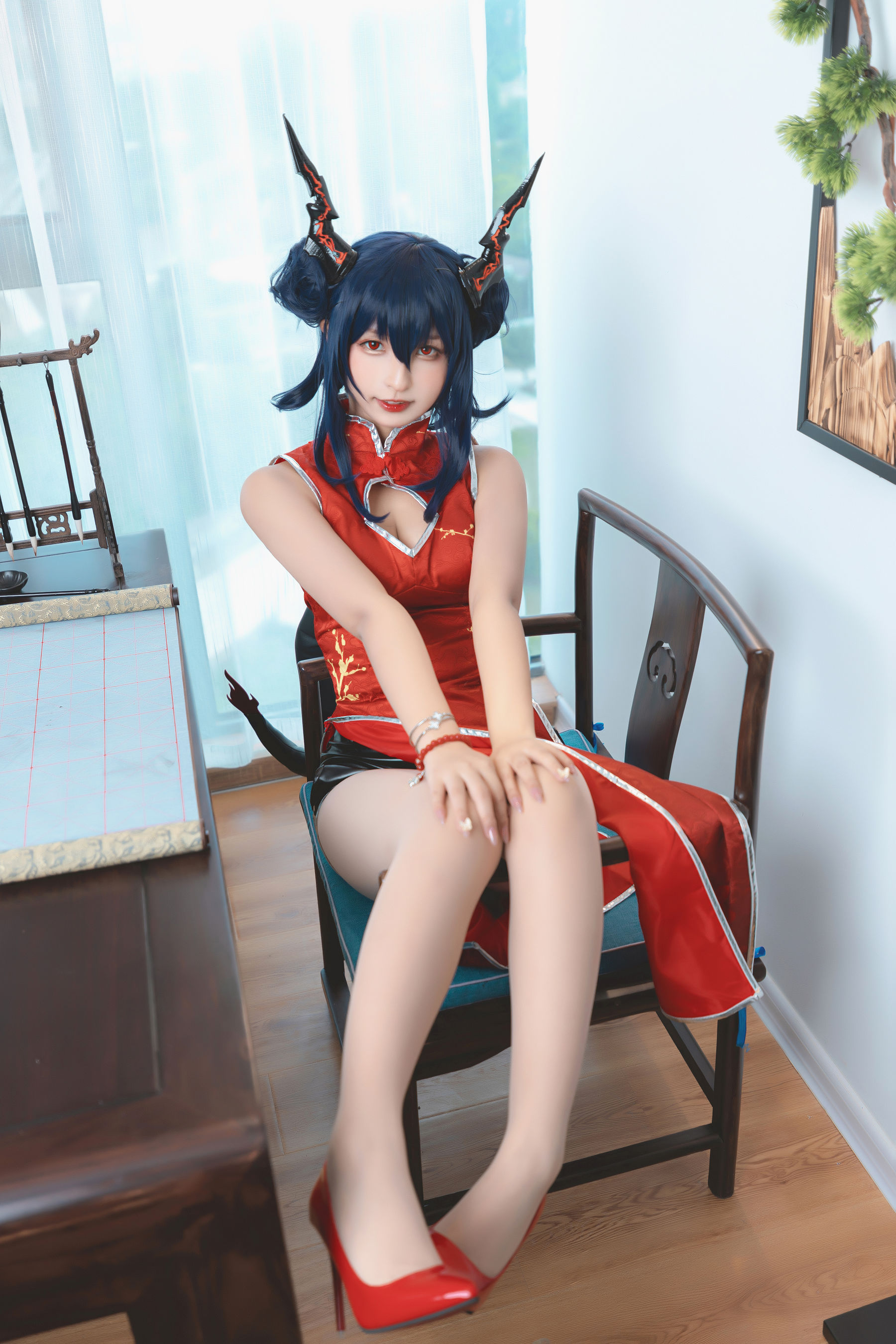 [Cosplay写真] 萝莉神楽坂真冬 - 旗袍魔女