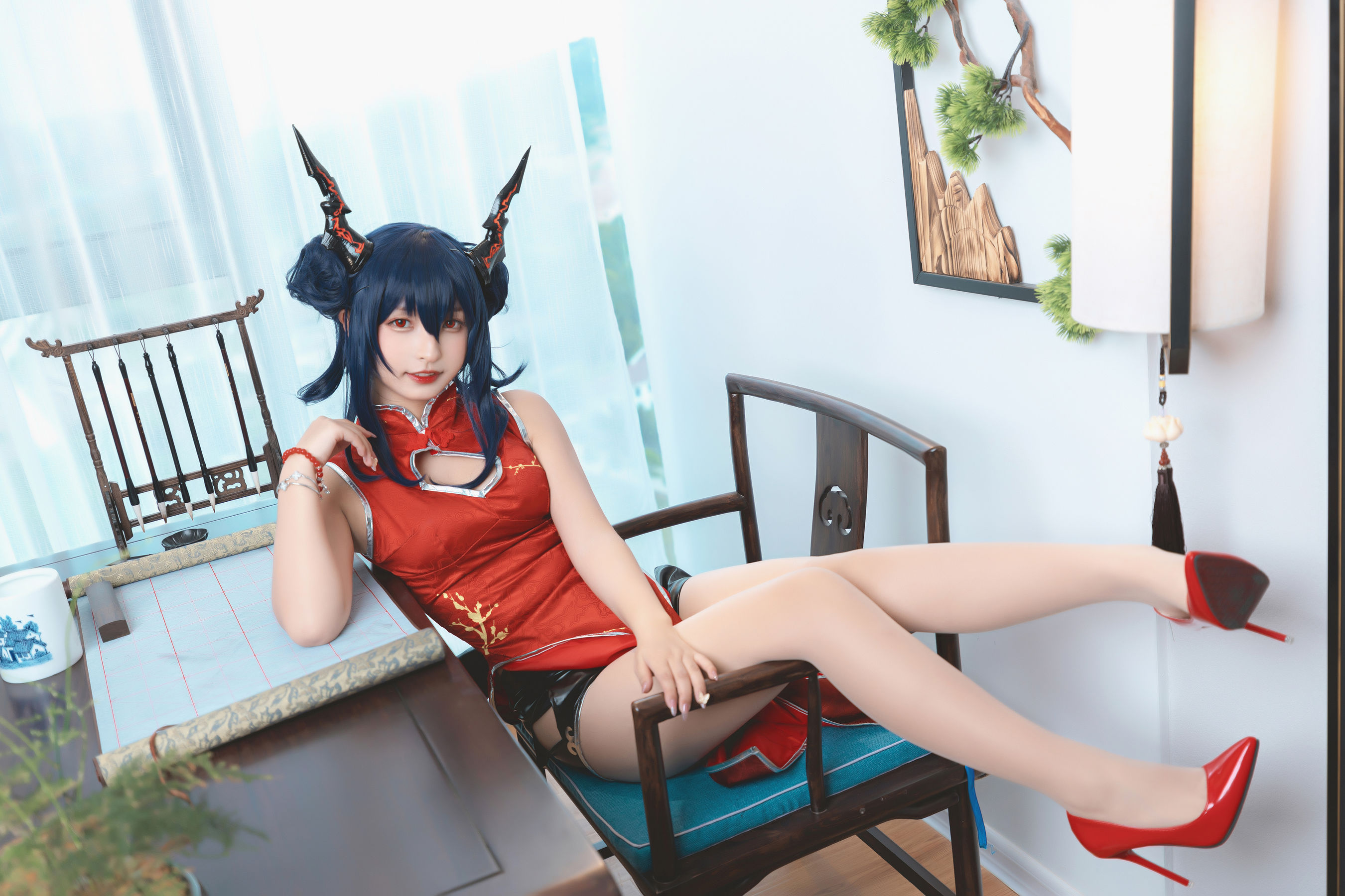 [Cosplay写真] 萝莉神楽坂真冬 - 旗袍魔女