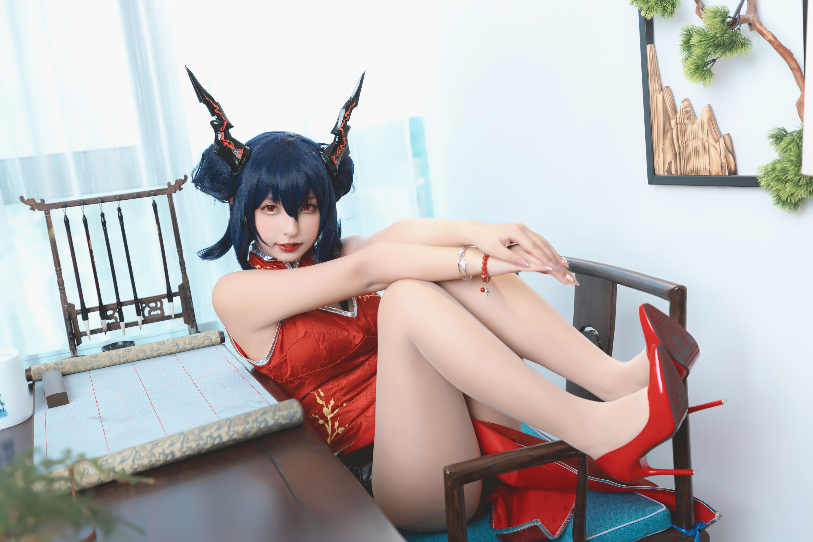 [Cosplay写真] 萝莉神楽坂真冬 - 旗袍魔女