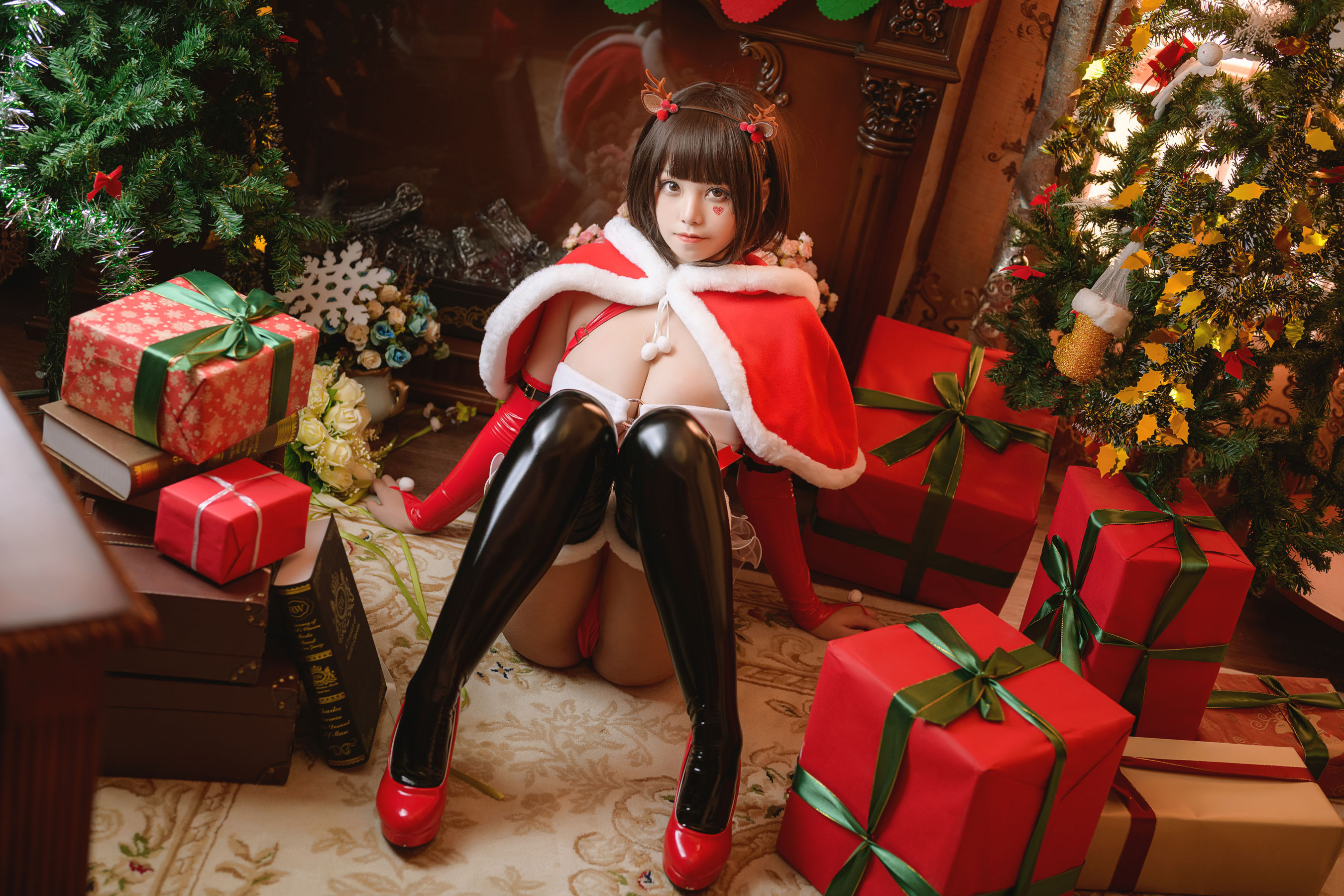 [Cosplay写真] 萌系小姐姐蜜汁猫裘 - 圣诞礼物