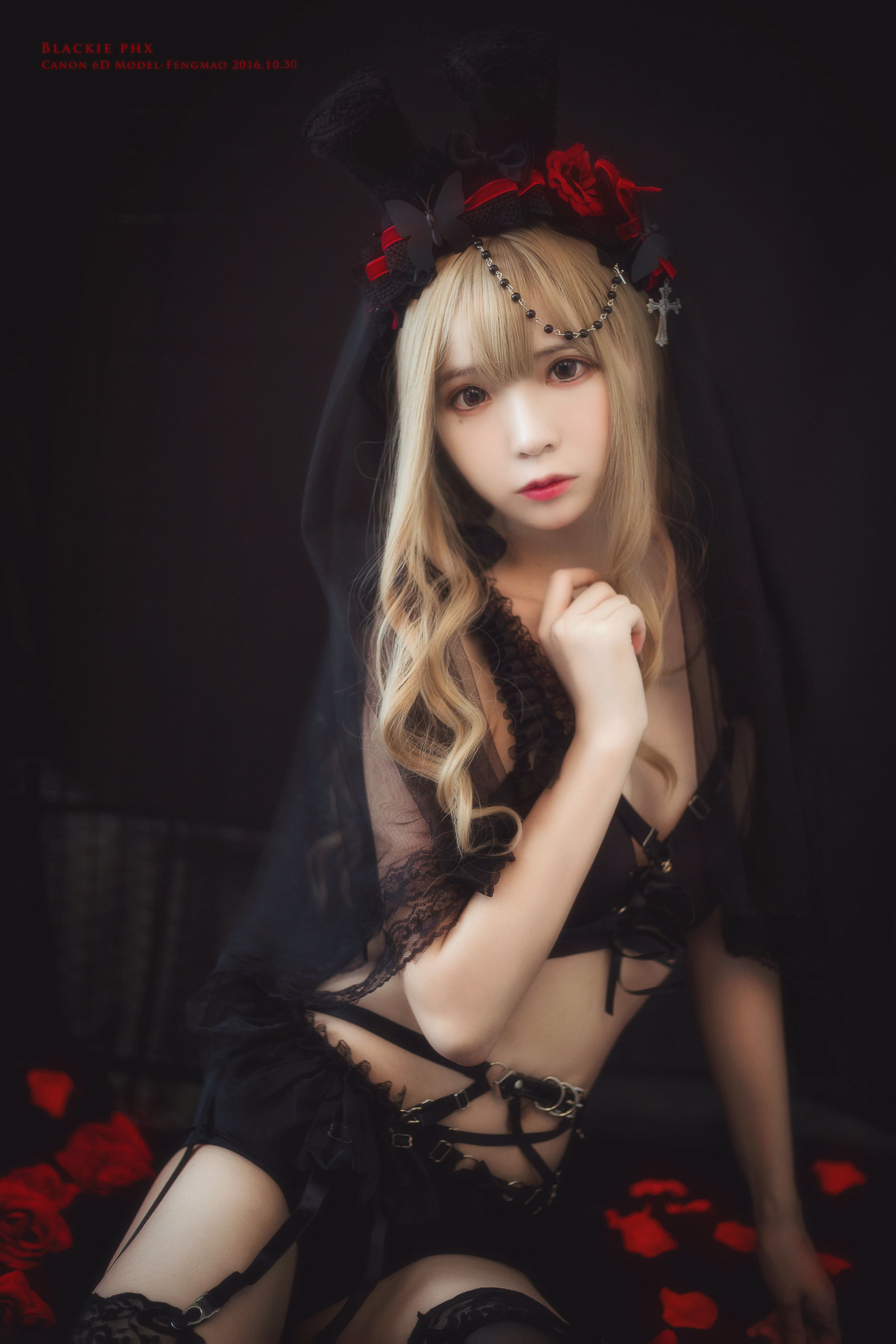 [Cosplay写真] 疯猫ss - 黑色玫瑰