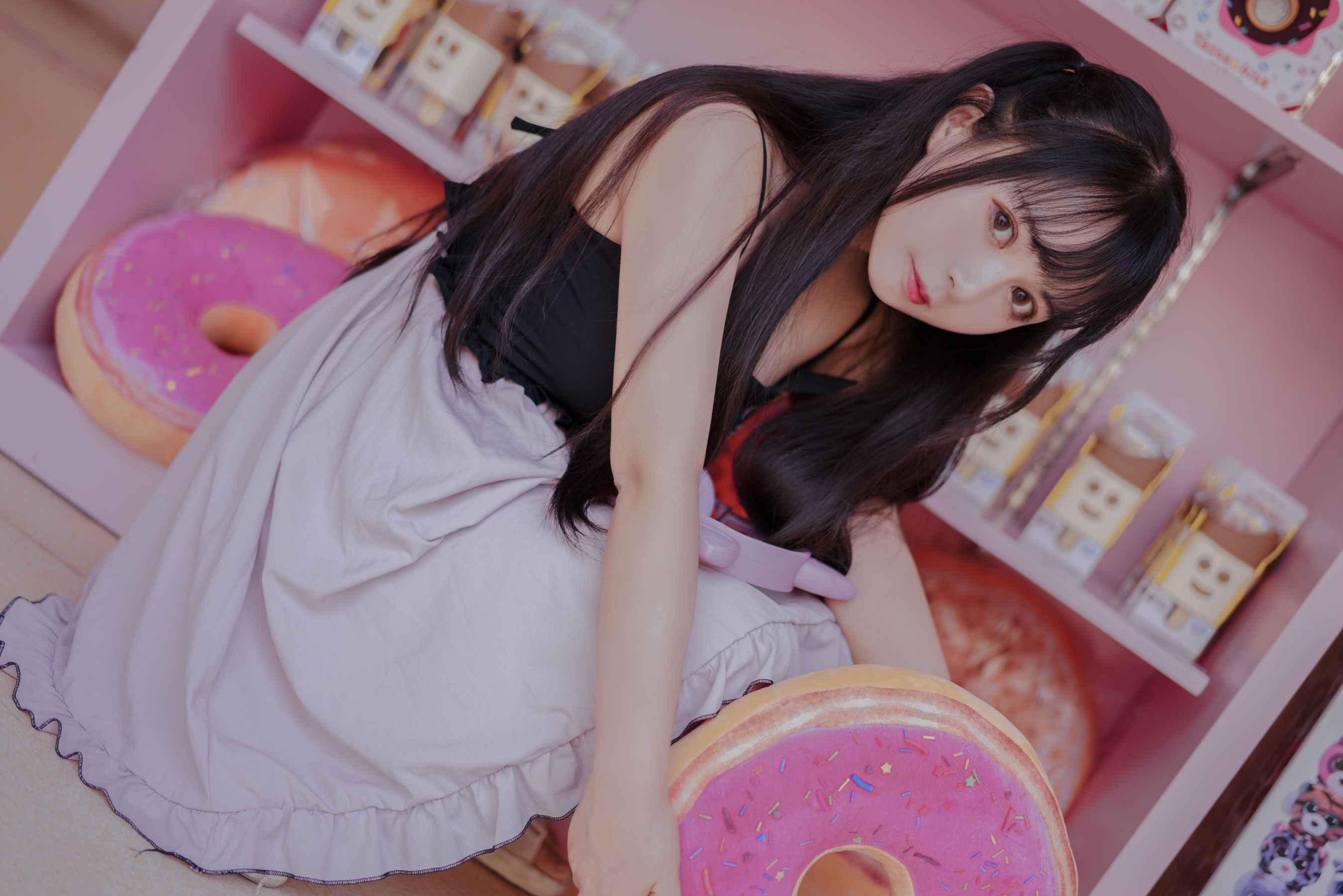 [Cosplay写真] 大眼萌妹黑猫猫OvO - pink