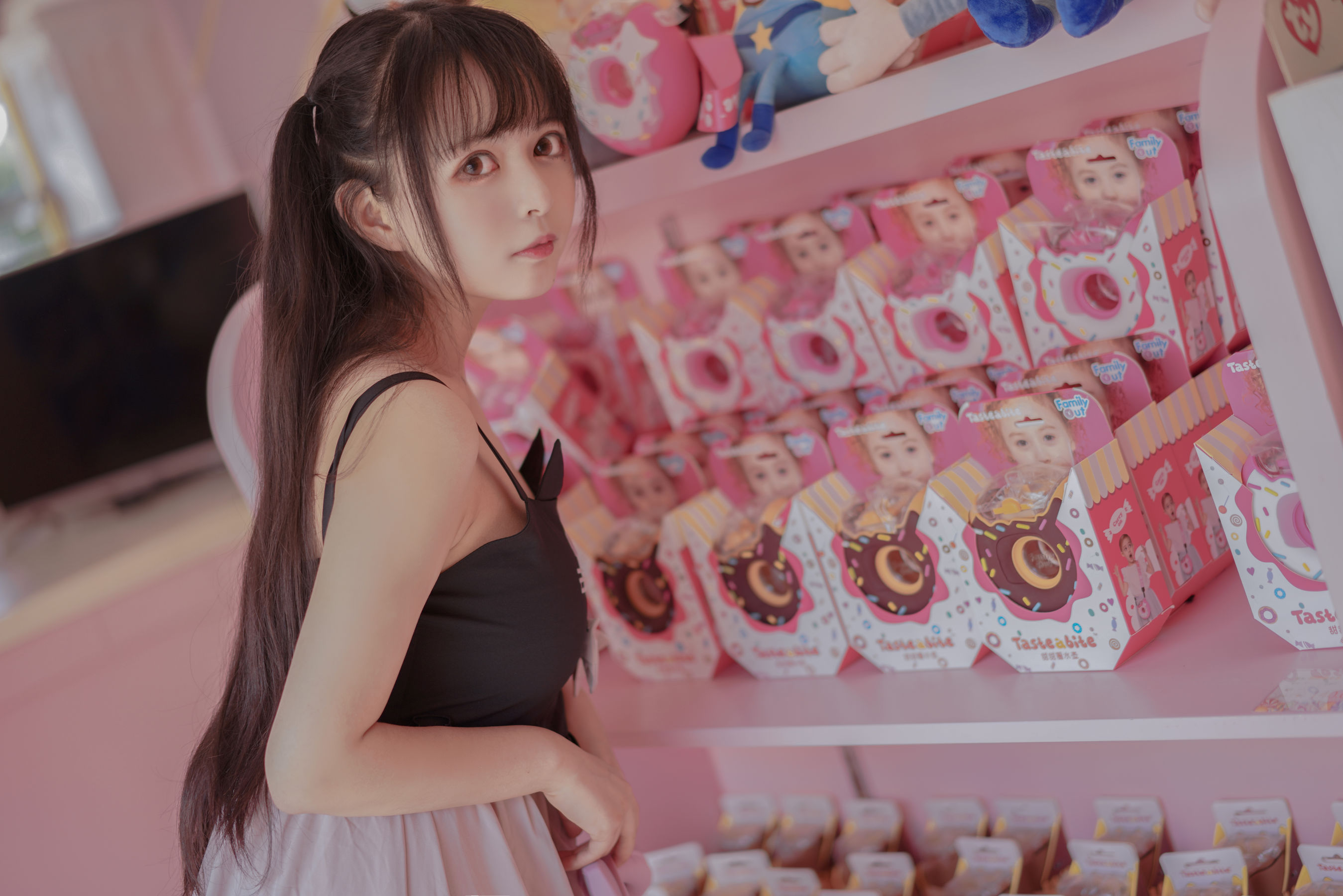 [Cosplay写真] 大眼萌妹黑猫猫OvO - pink