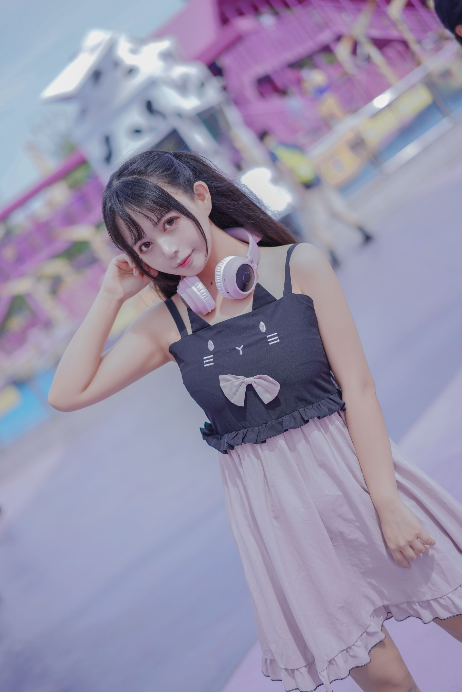 [Cosplay写真] 大眼萌妹黑猫猫OvO - pink