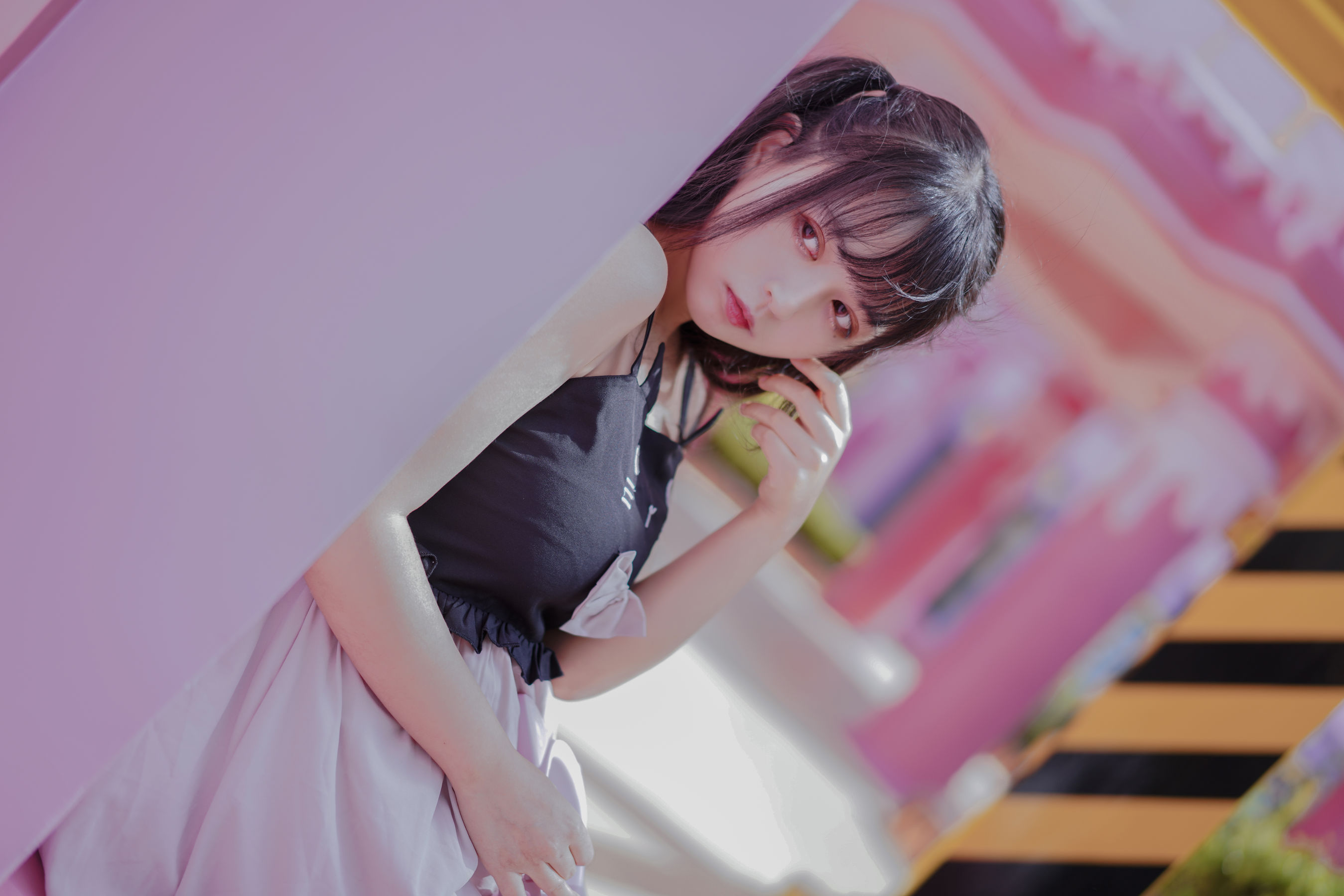 [Cosplay写真] 大眼萌妹黑猫猫OvO - pink