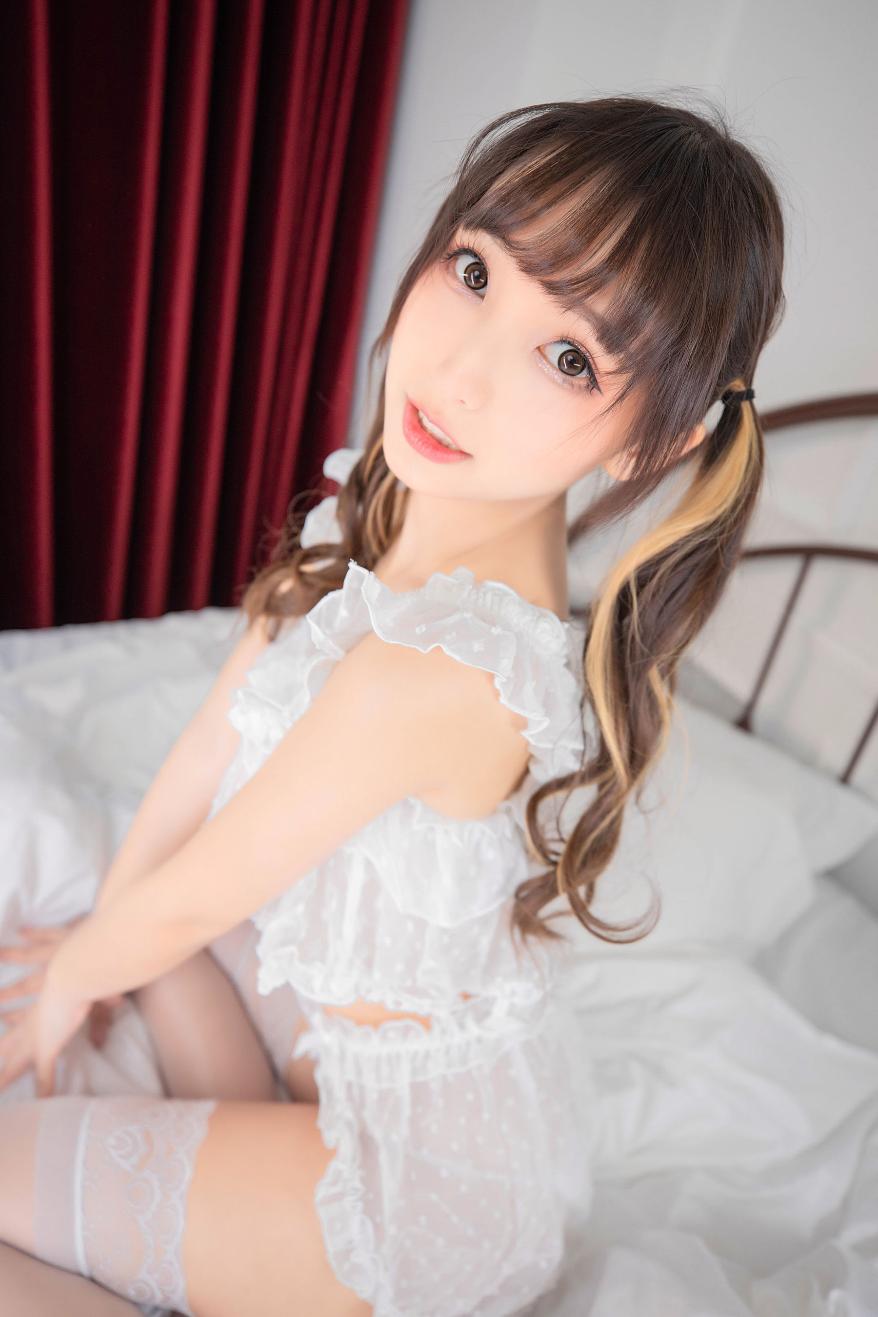 [Cosplay写真] 萝莉神楽坂真冬之トリック放題 - 白丝少女