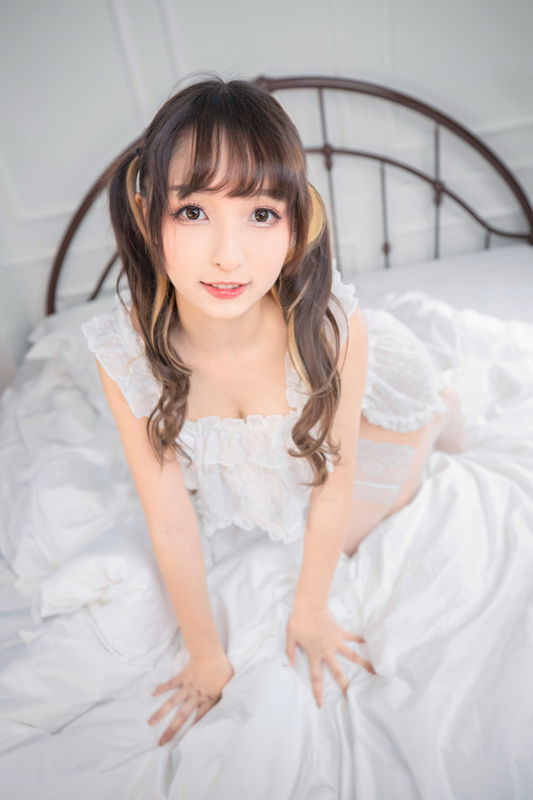 [Cosplay写真] 萝莉神楽坂真冬之トリック放題 - 白丝少女