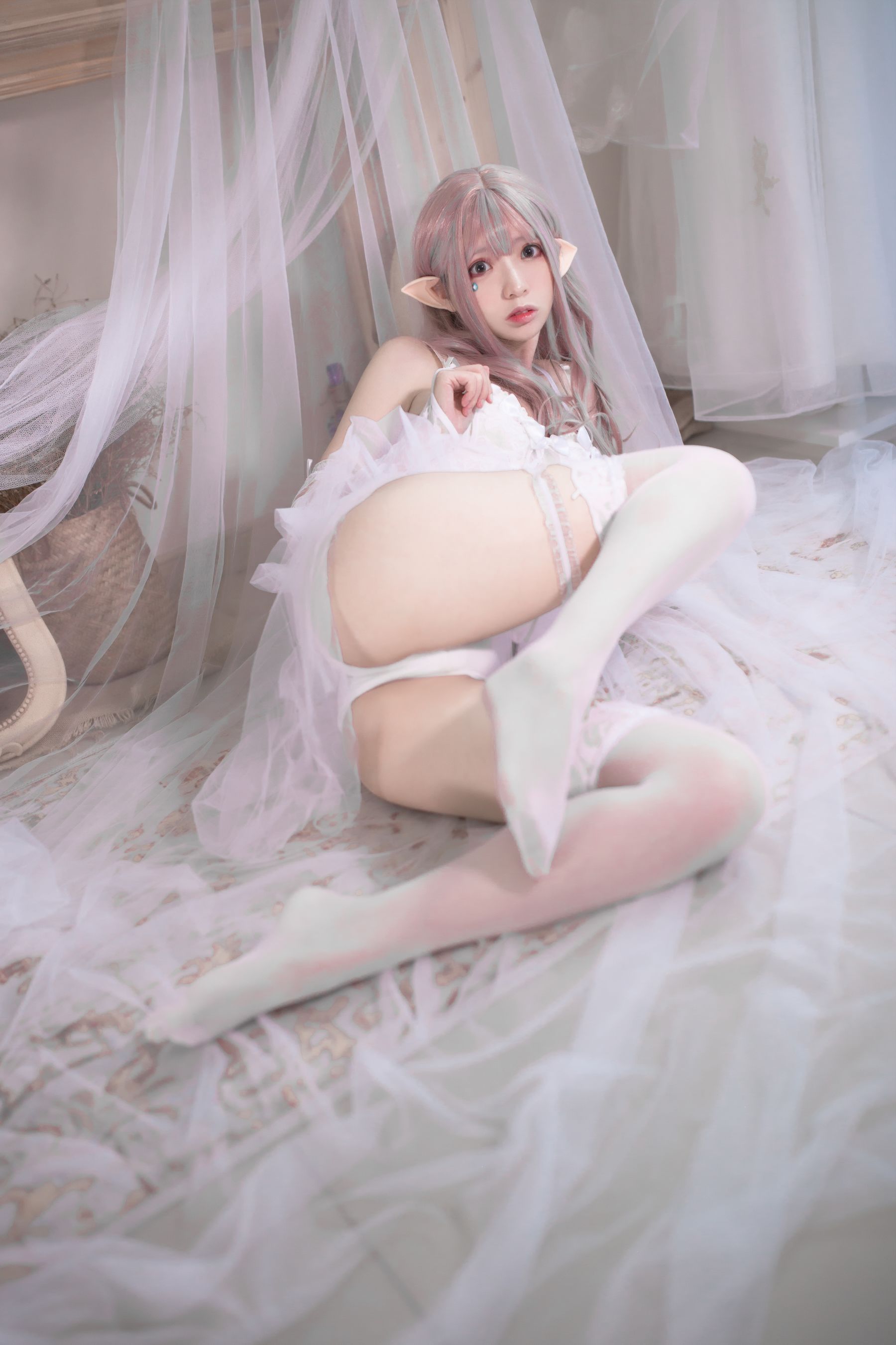 [Cosplay写真] 疯猫ss - 纯白精灵