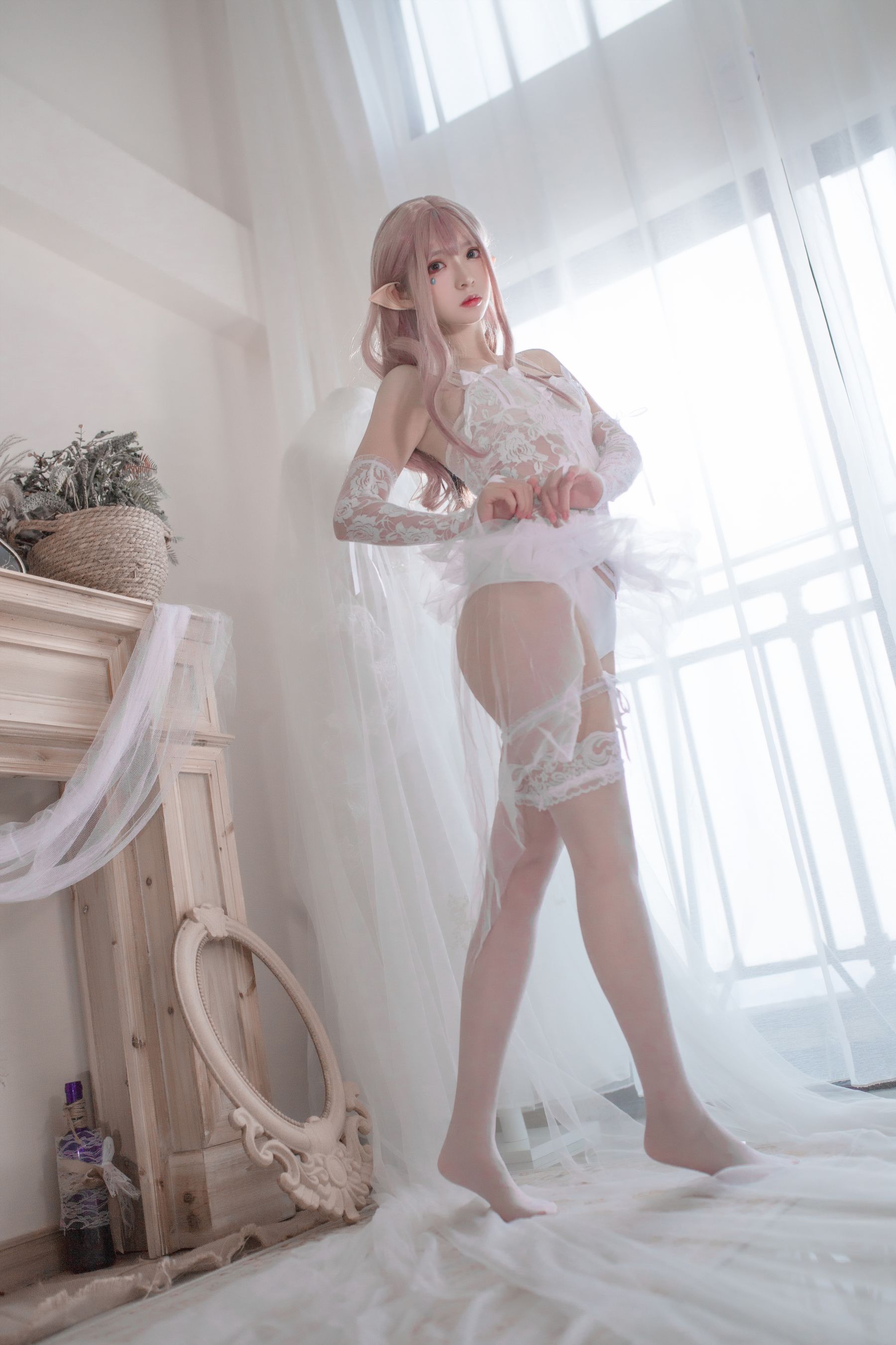 [Cosplay写真] 疯猫ss - 纯白精灵