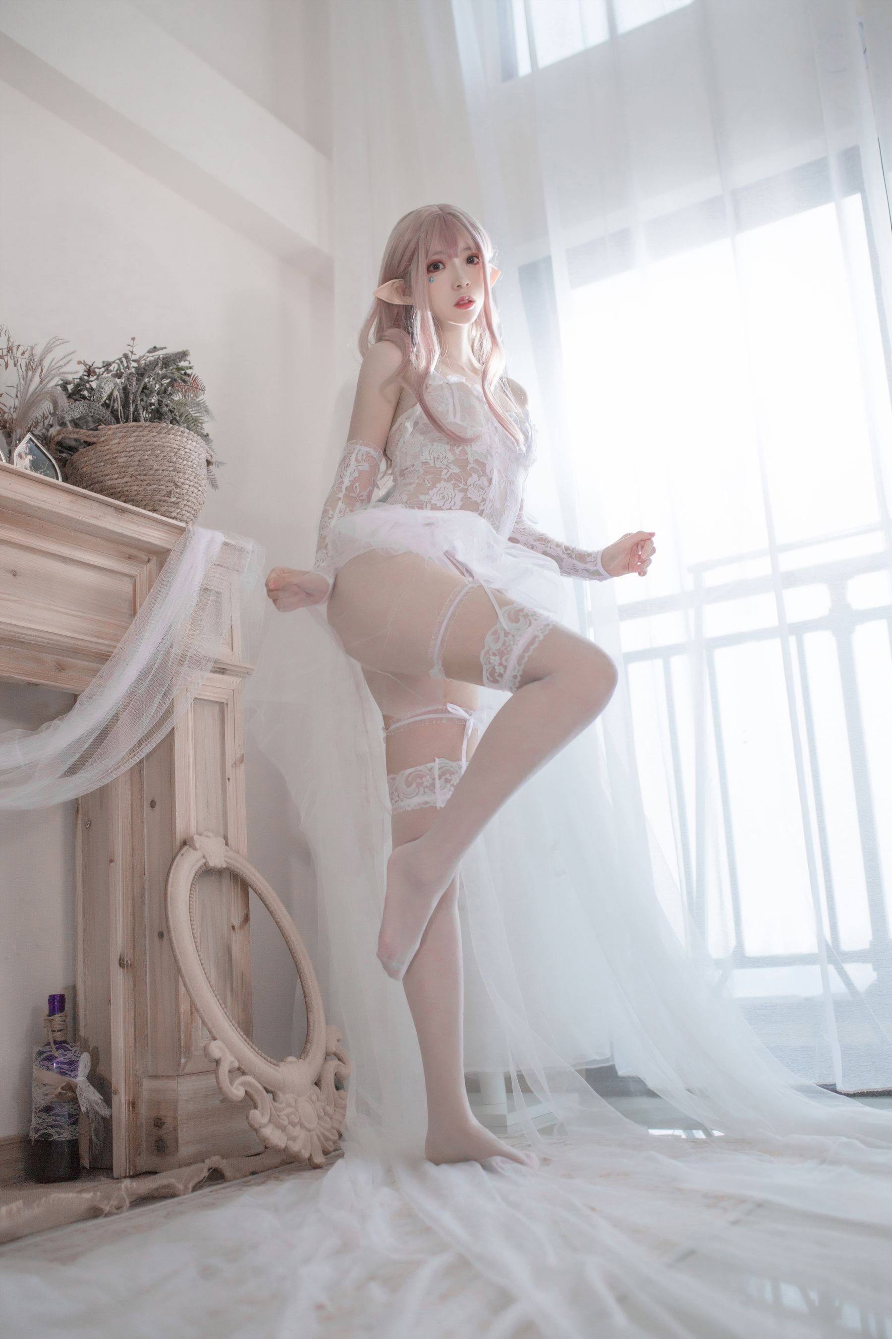 [Cosplay写真] 疯猫ss - 纯白精灵