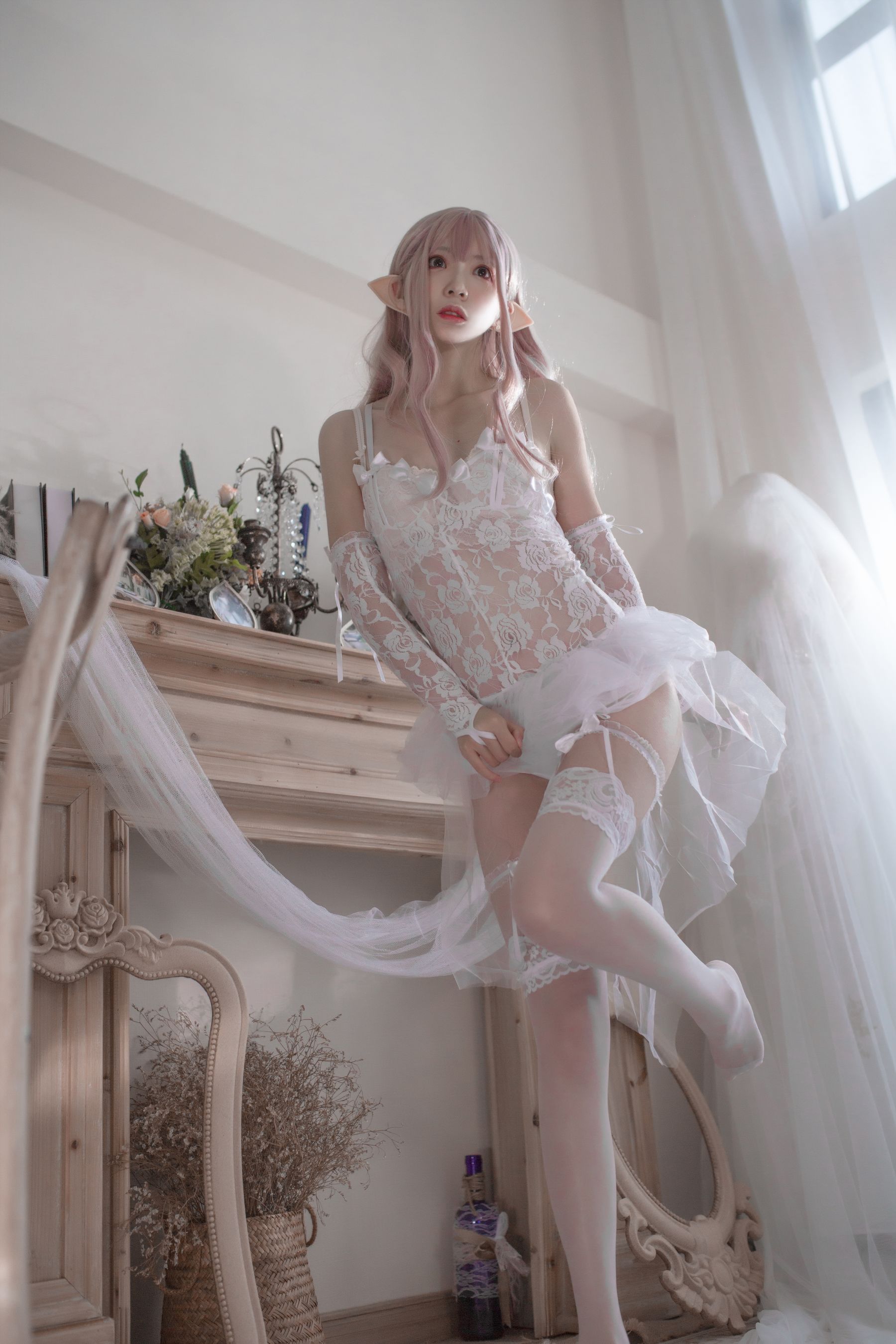 [Cosplay写真] 疯猫ss - 纯白精灵