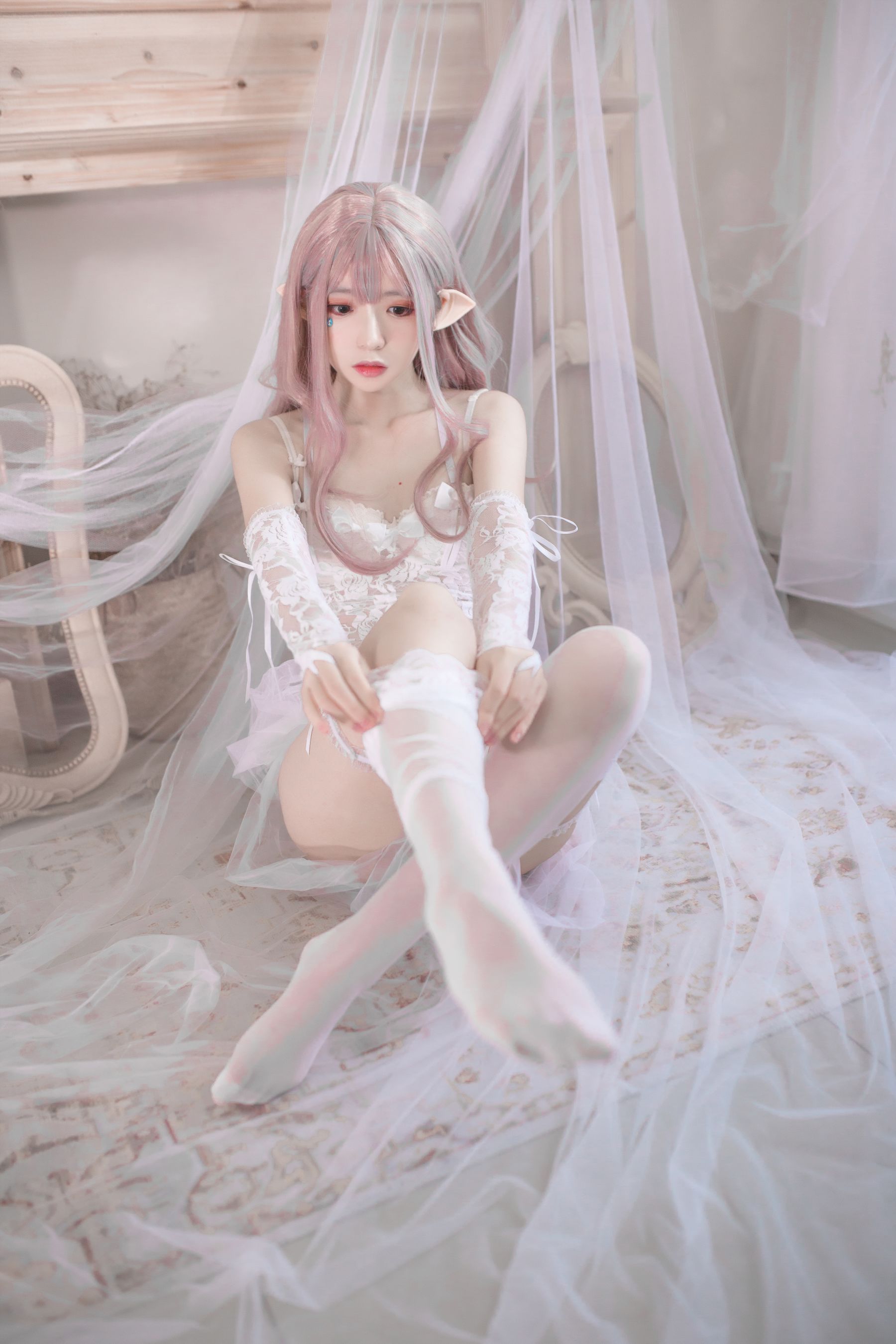[Cosplay写真] 疯猫ss - 纯白精灵
