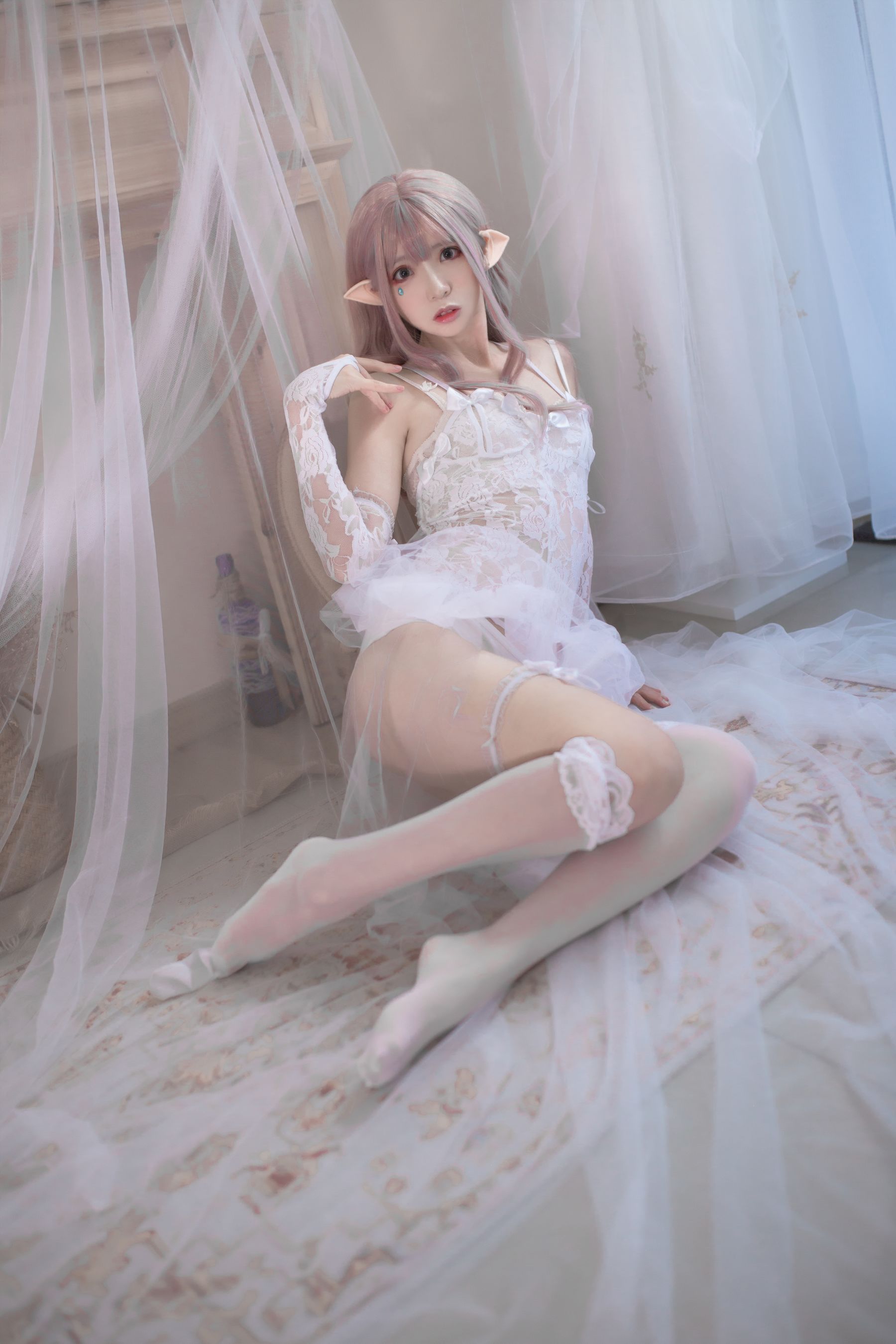 [Cosplay写真] 疯猫ss - 纯白精灵