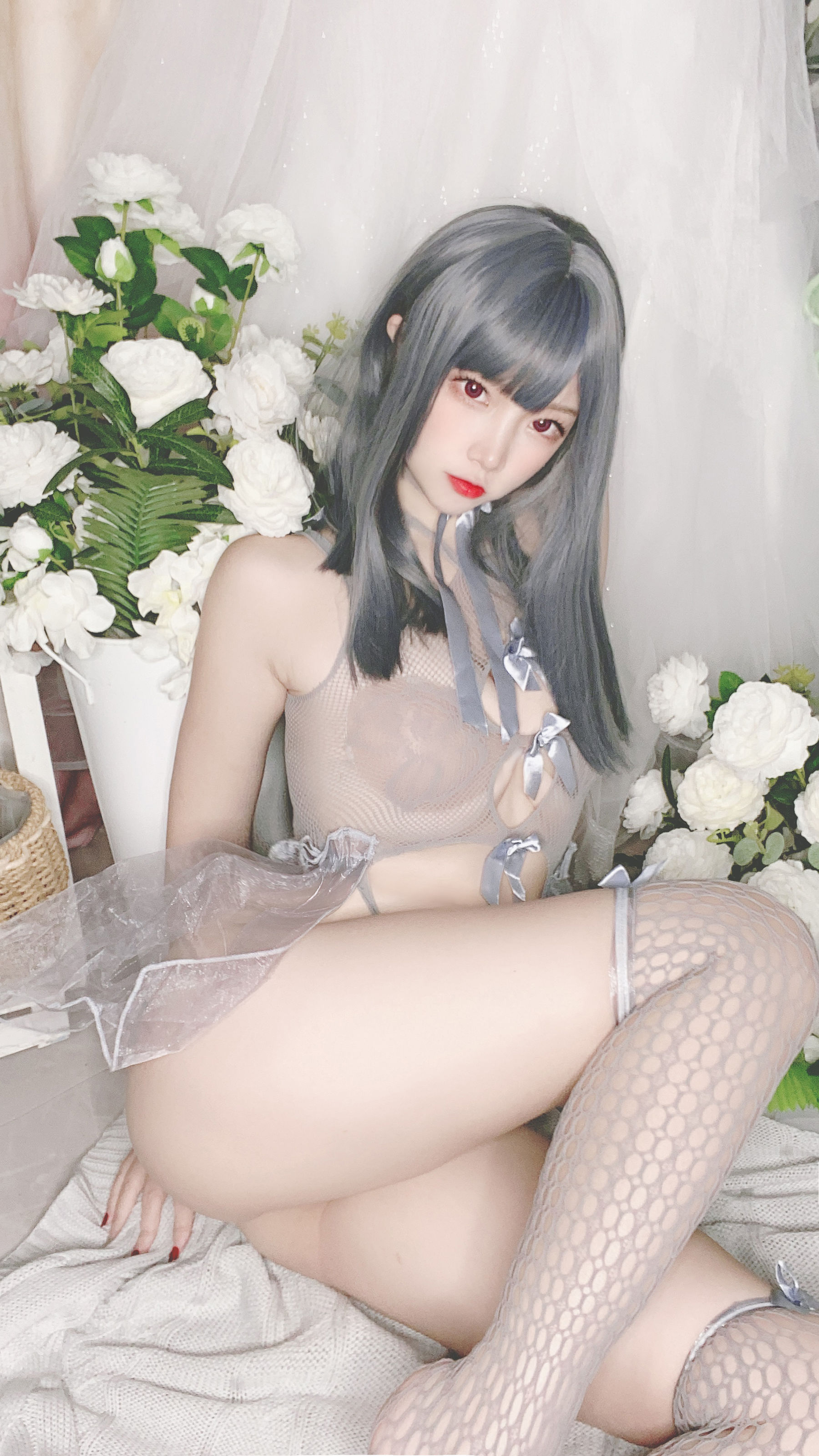 [Cosplay写真] 人气Coser二佐Nisa - 蓝色网状比基尼