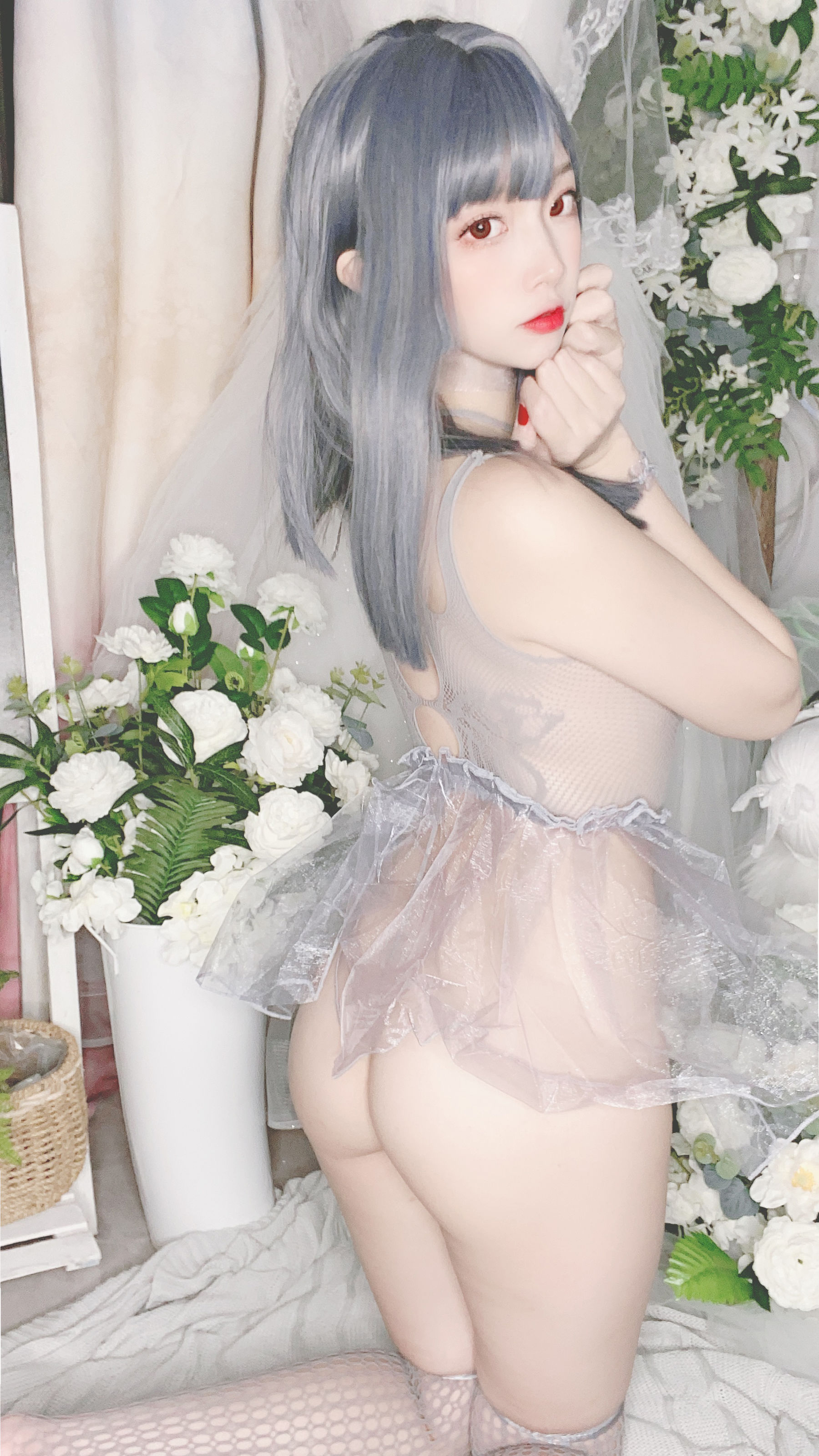 [Cosplay写真] 人气Coser二佐Nisa - 蓝色网状比基尼
