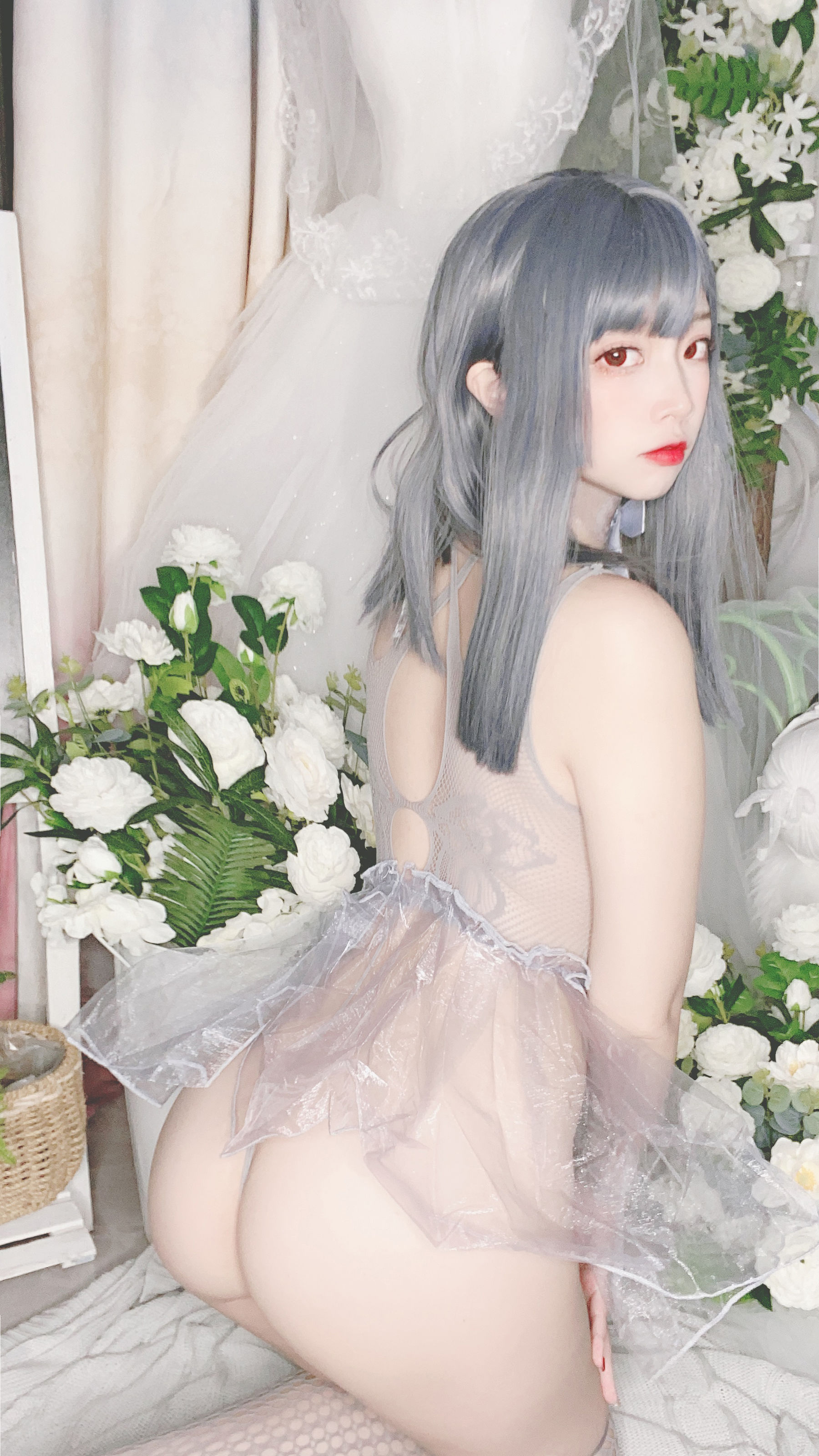 [Cosplay写真] 人气Coser二佐Nisa - 蓝色网状比基尼