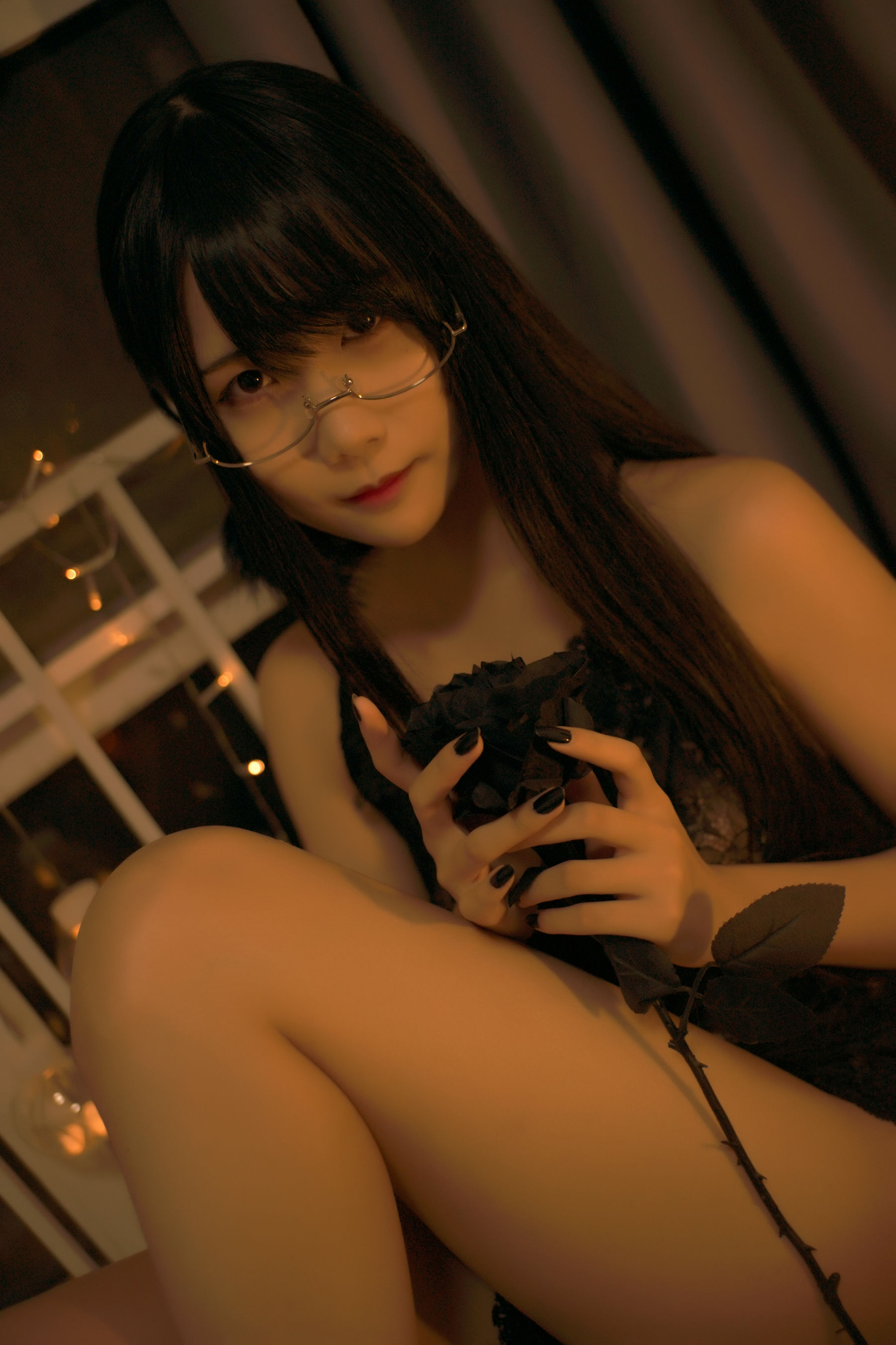 [Cosplay写真] 动漫博主曉美媽 - 夜玫瑰