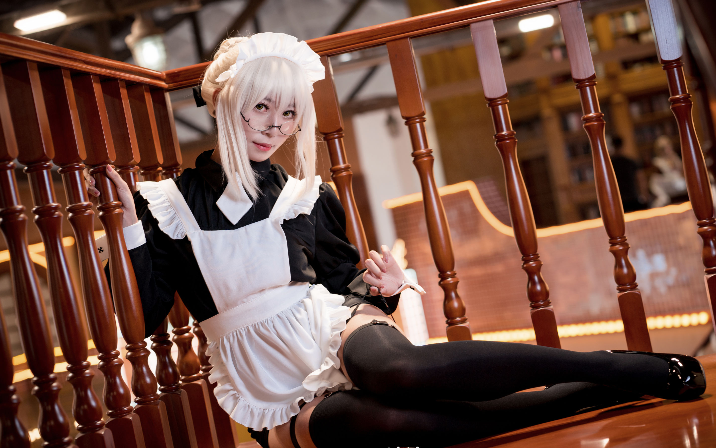 [Cosplay写真] 动漫博主Money冷冷 - 95式玉玲珑-黑呆女仆