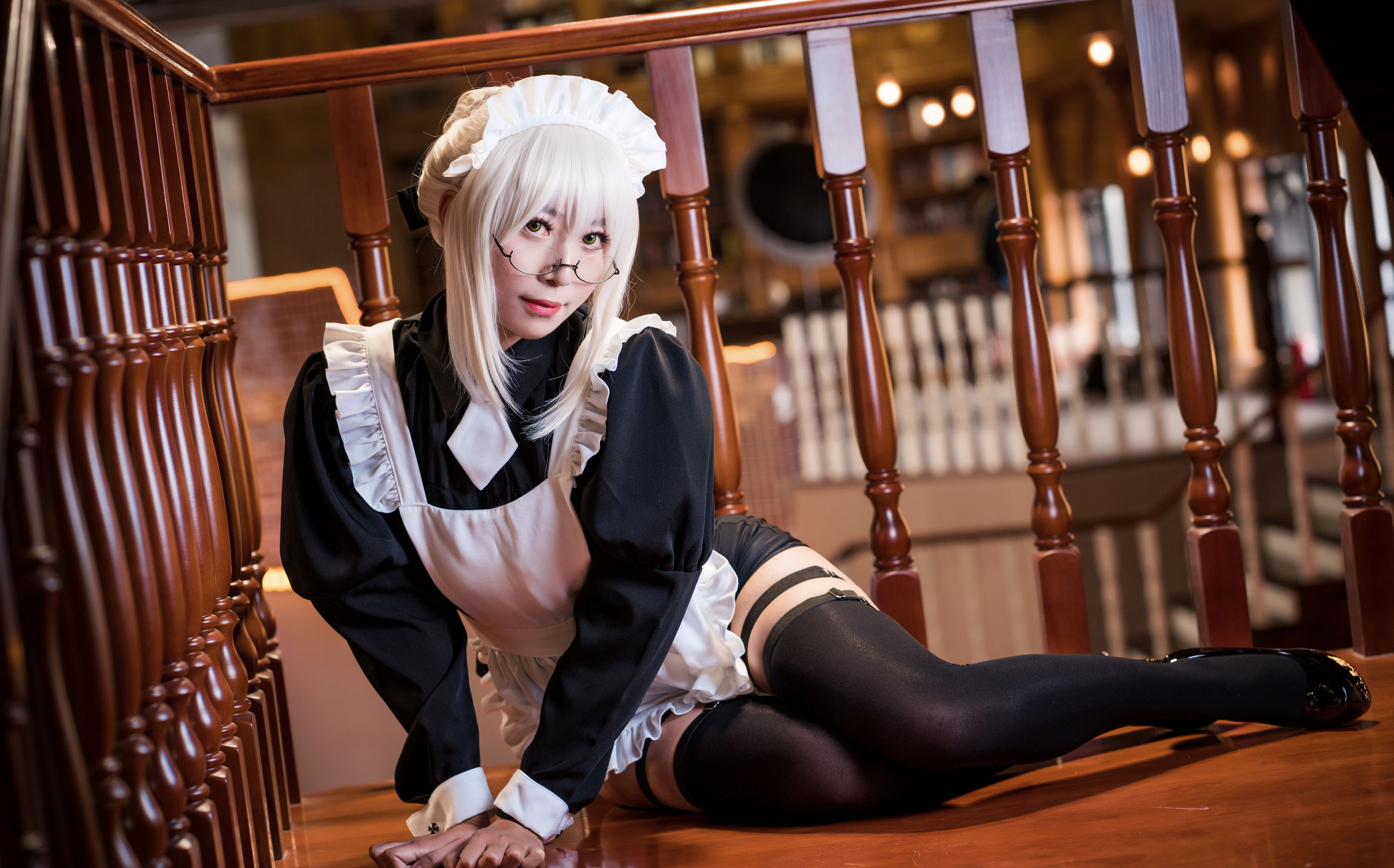 [Cosplay写真] 动漫博主Money冷冷 - 95式玉玲珑-黑呆女仆