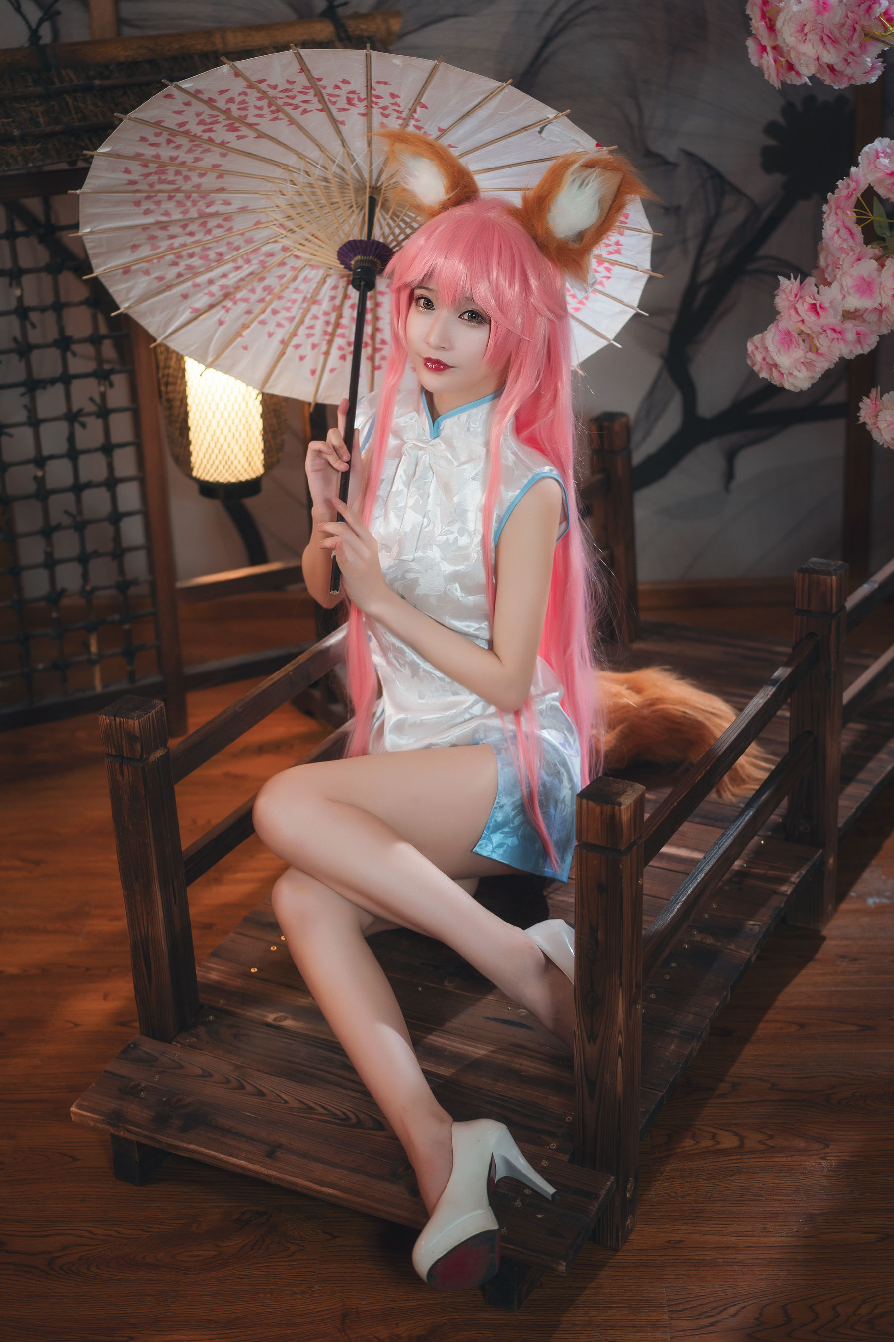 [Cosplay写真] 动漫博主铁板烧鬼舞w - 玉藻前 旗袍