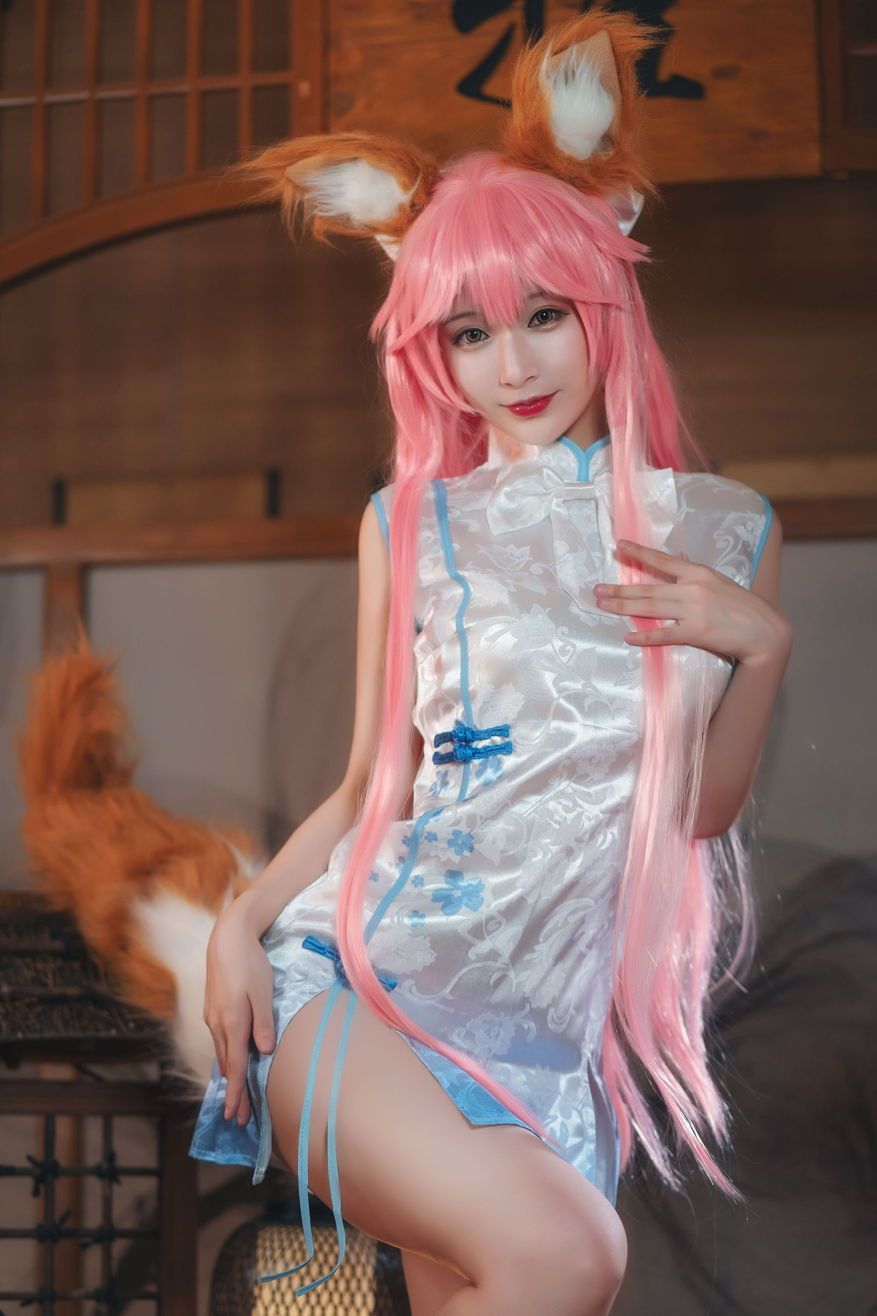 [Cosplay写真] 动漫博主铁板烧鬼舞w - 玉藻前 旗袍