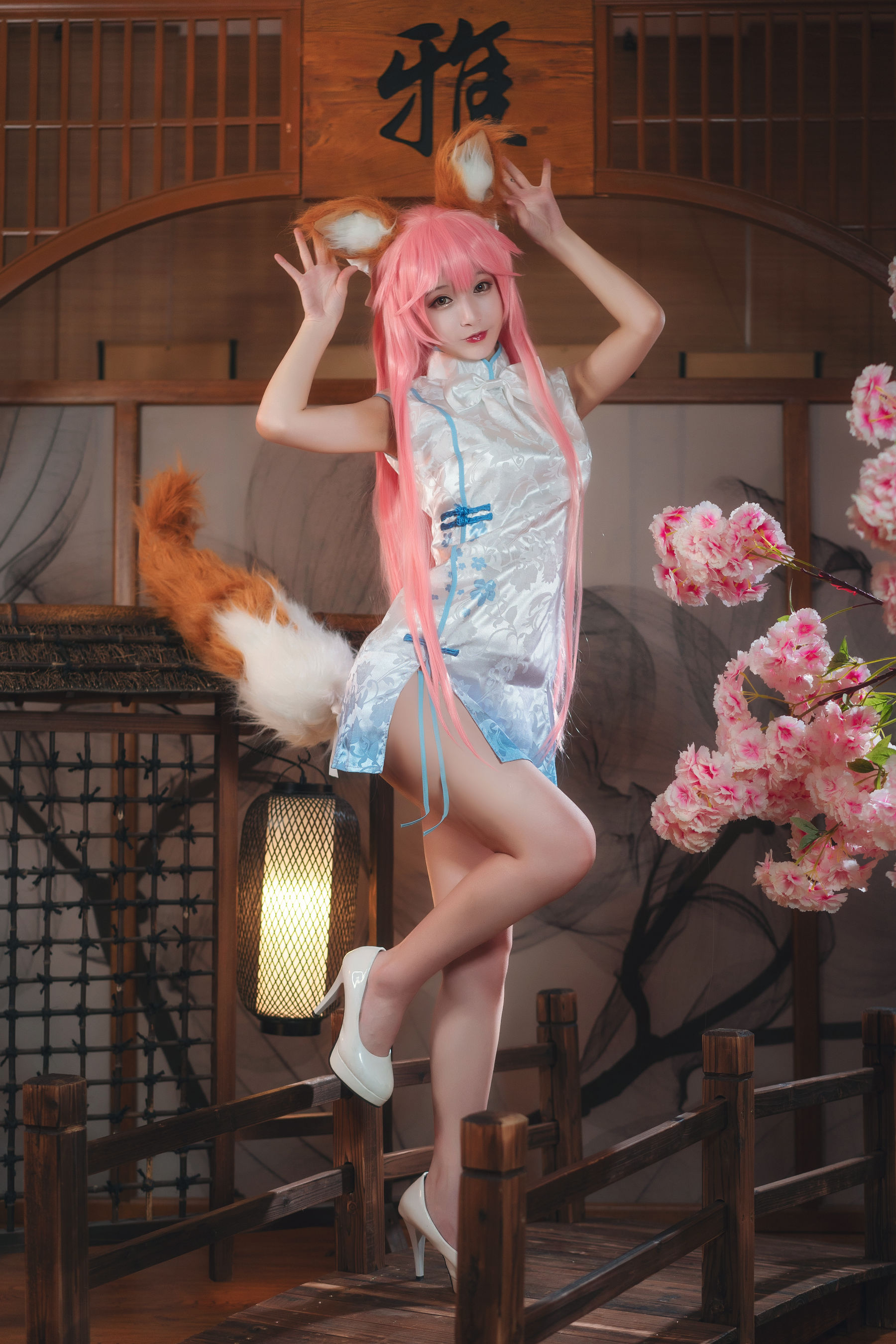 [Cosplay写真] 动漫博主铁板烧鬼舞w - 玉藻前 旗袍