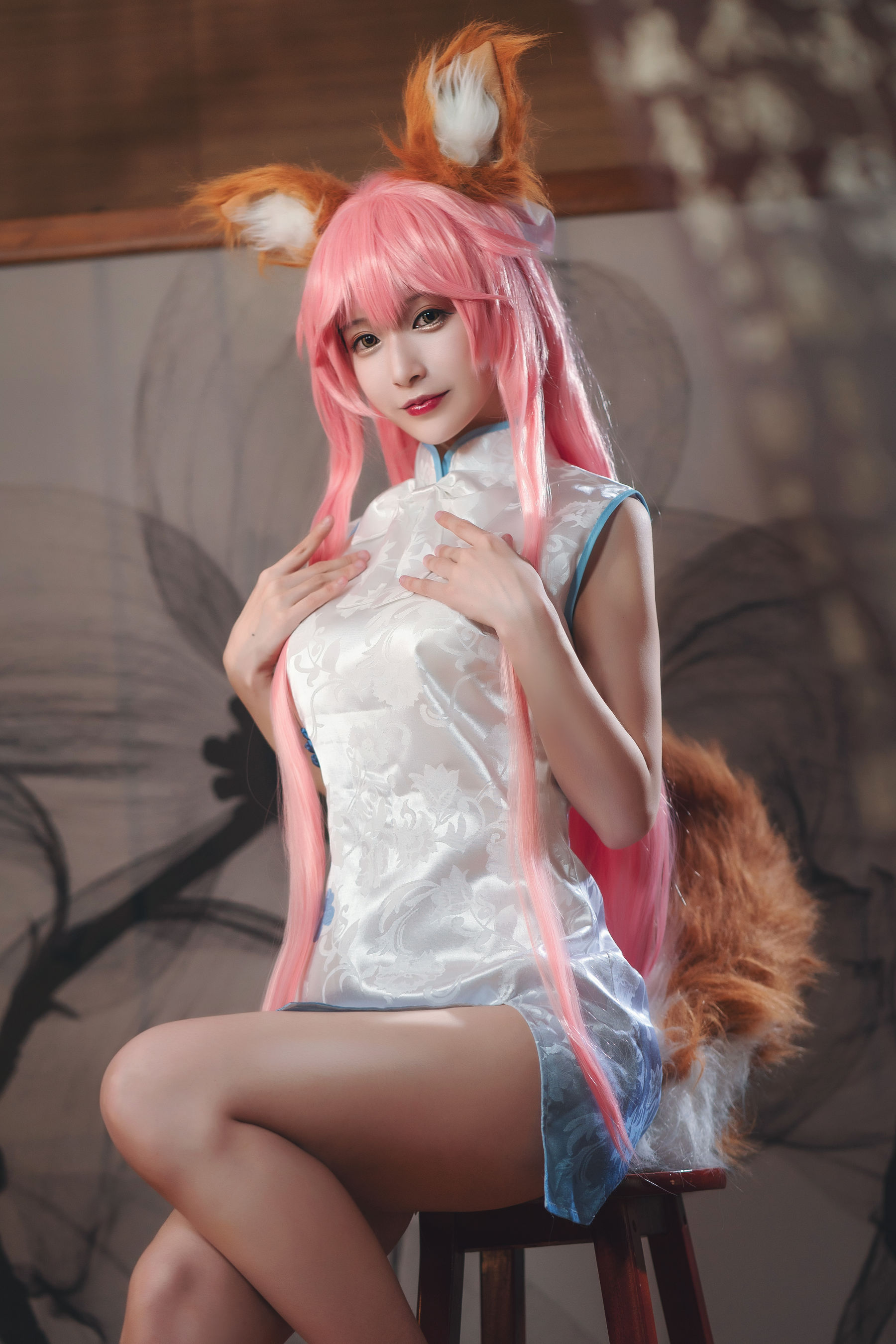 [Cosplay写真] 动漫博主铁板烧鬼舞w - 玉藻前 旗袍